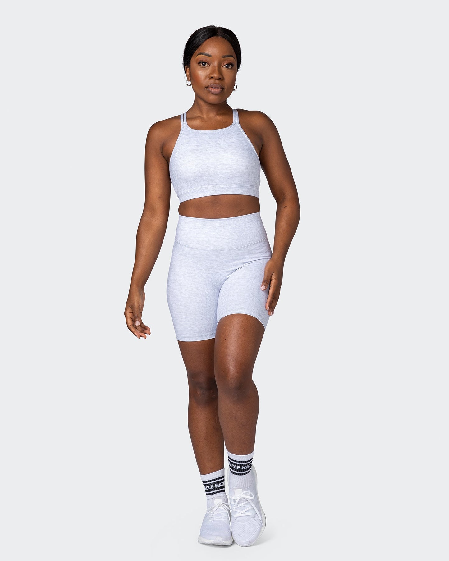 Aim High Bra - White Grey Marl-Sports Bras-XS-112217WHTGMRL-XS-MNAPPRL18995-7-Muscle Nation