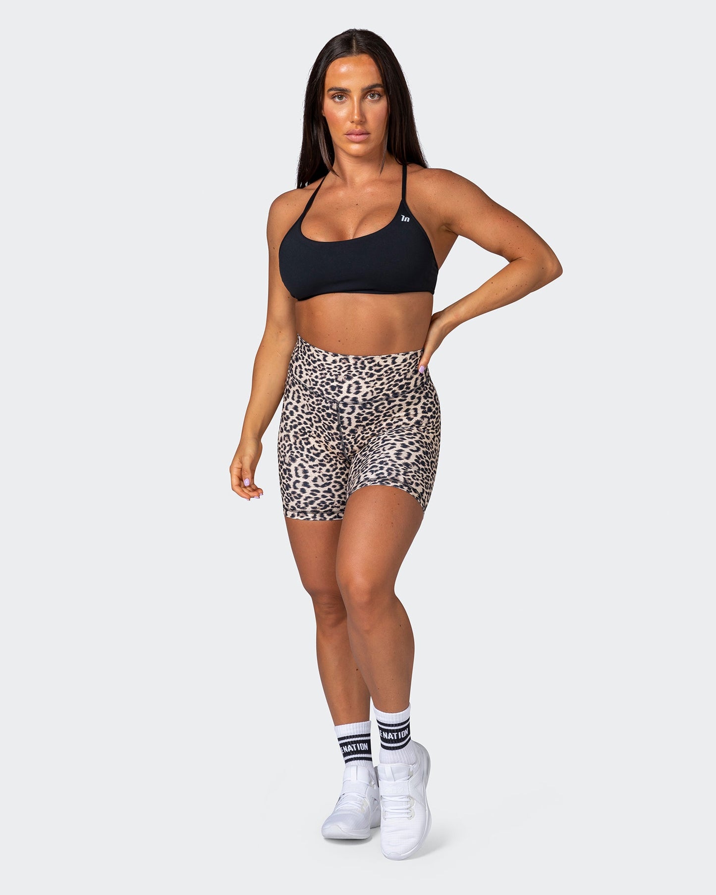 Signature Scrunch Bike Shorts - Yellow Leopard-Shorts-XXS-MNAPPRL7536-MNAPPRL7536-7-Muscle Nation