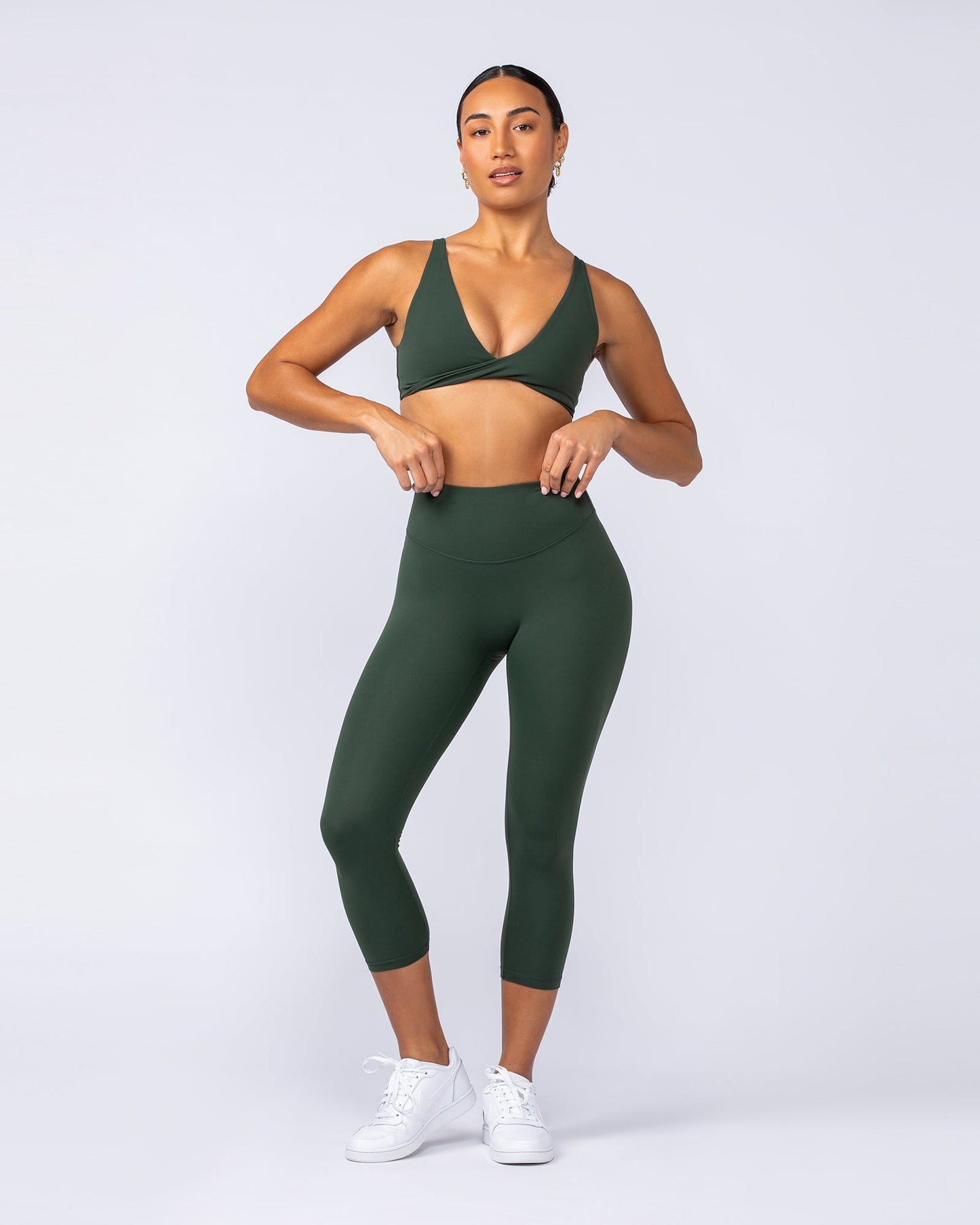 Ultra Aura 7/8 Leggings - Dark Olive-Leggings-XXS-1124112DKOLV-XXS-MNAPPRL34378-6-Muscle Nation