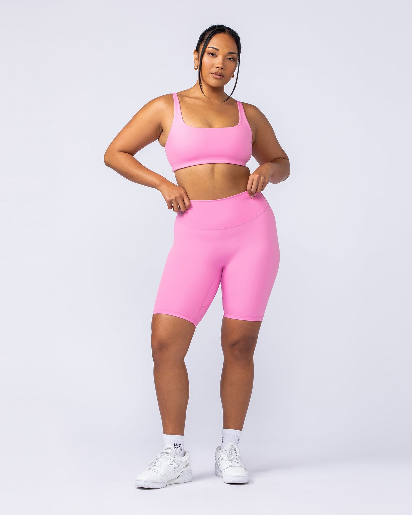 Zero Rise Everyday Referee Length Shorts - Hollywood Pink-Shorts-XXS-112415HWPNK-XXS-MNAPPRL33082-6-Muscle Nation