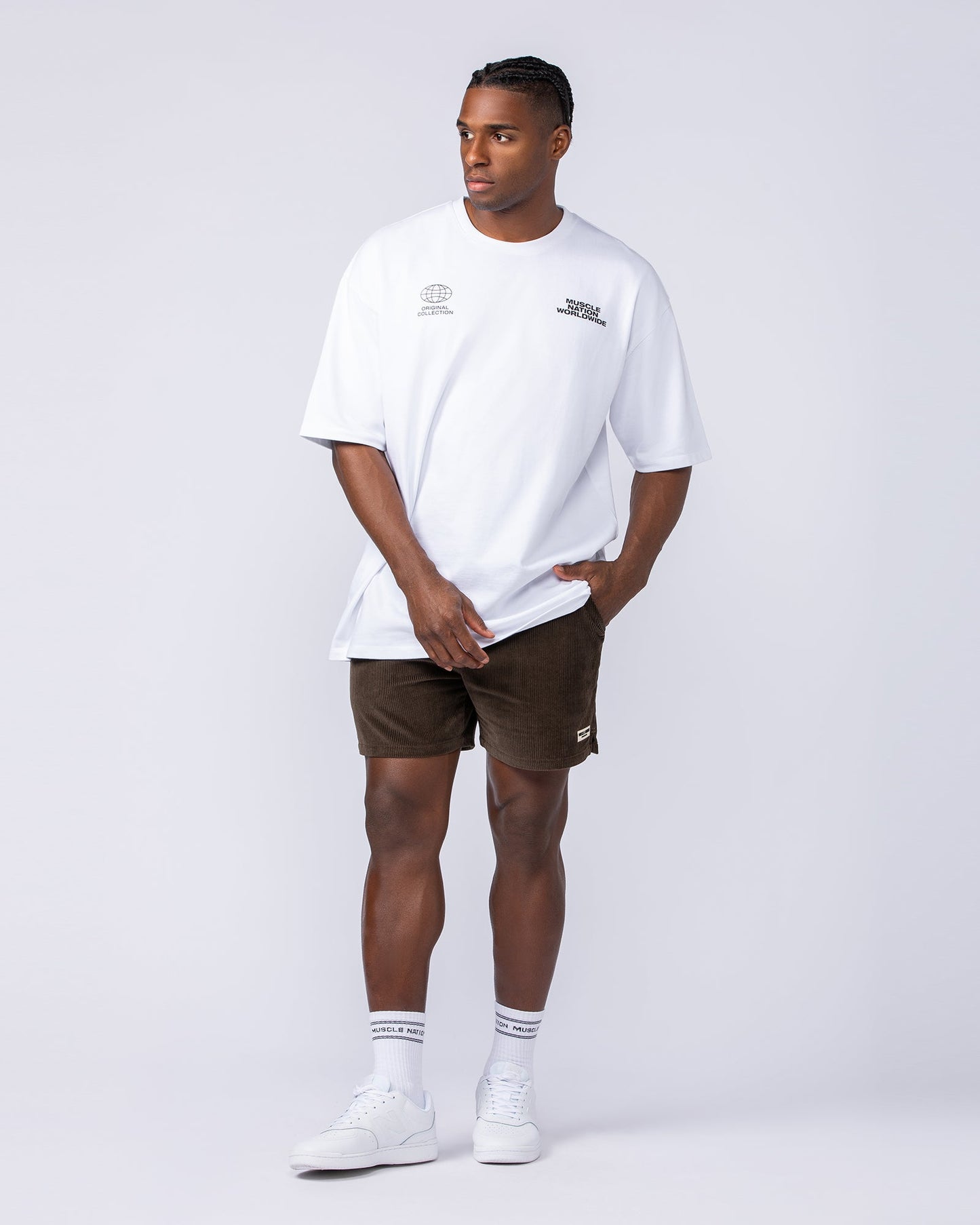 Daily Corduroy 5" Shorts - Dark Brown-Shorts-S-112484DRKBRN-S-MNAPPRL35613-6-Muscle Nation