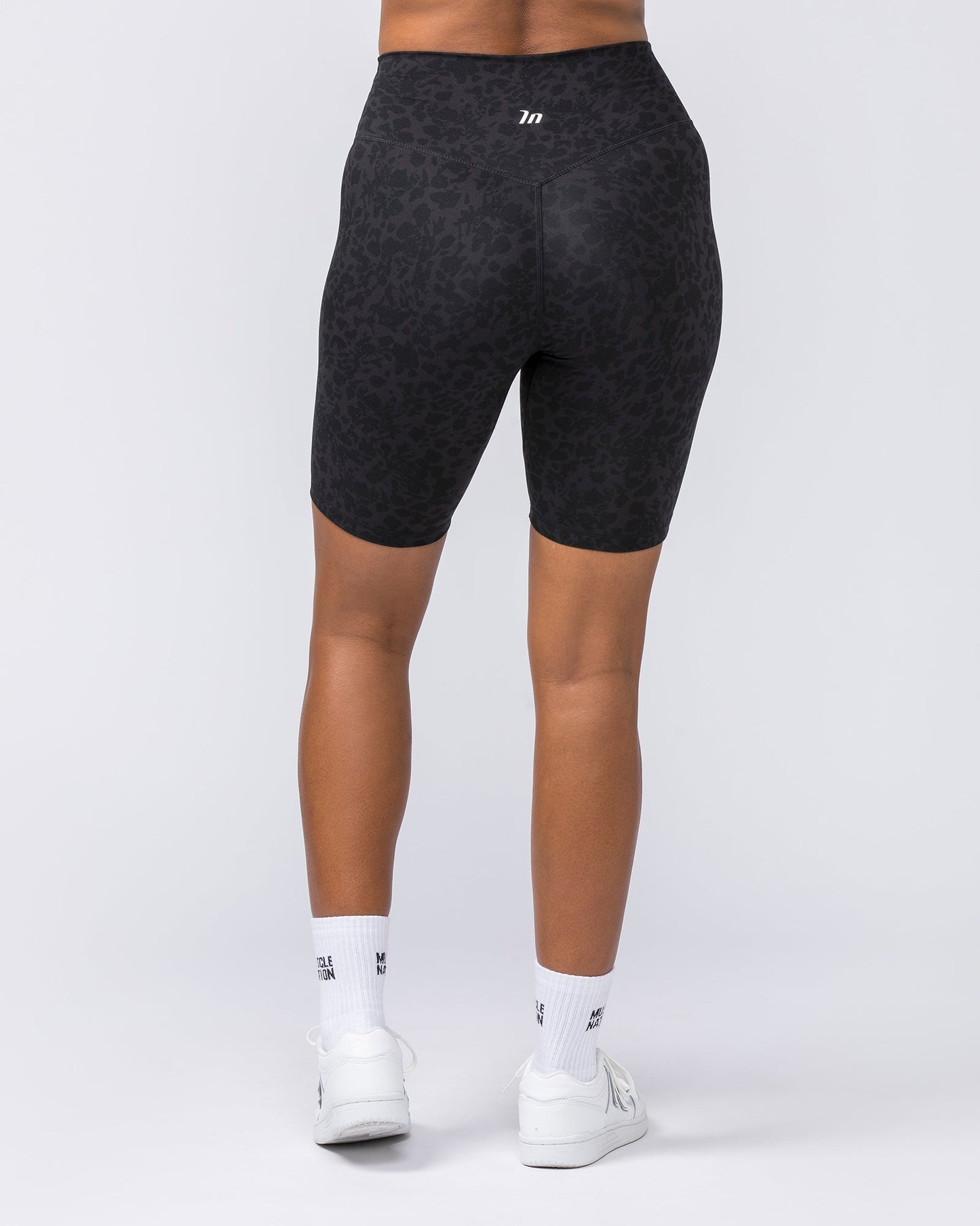 Zero Rise Everyday Referee Length Shorts - Monochrome Abstract Print-Shorts-XXS-112306MONOABST-XXS-MNAPPRL26605-5-Muscle Nation
