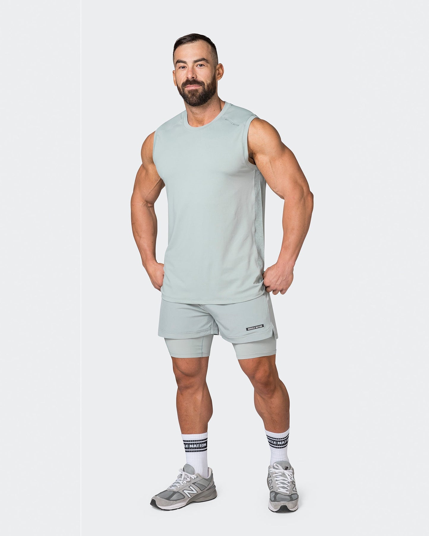 Reflective Running Tank - Foam-Singlets & Tanks-S-042351FOAM-S-MNAPPRL24266-7-Muscle Nation