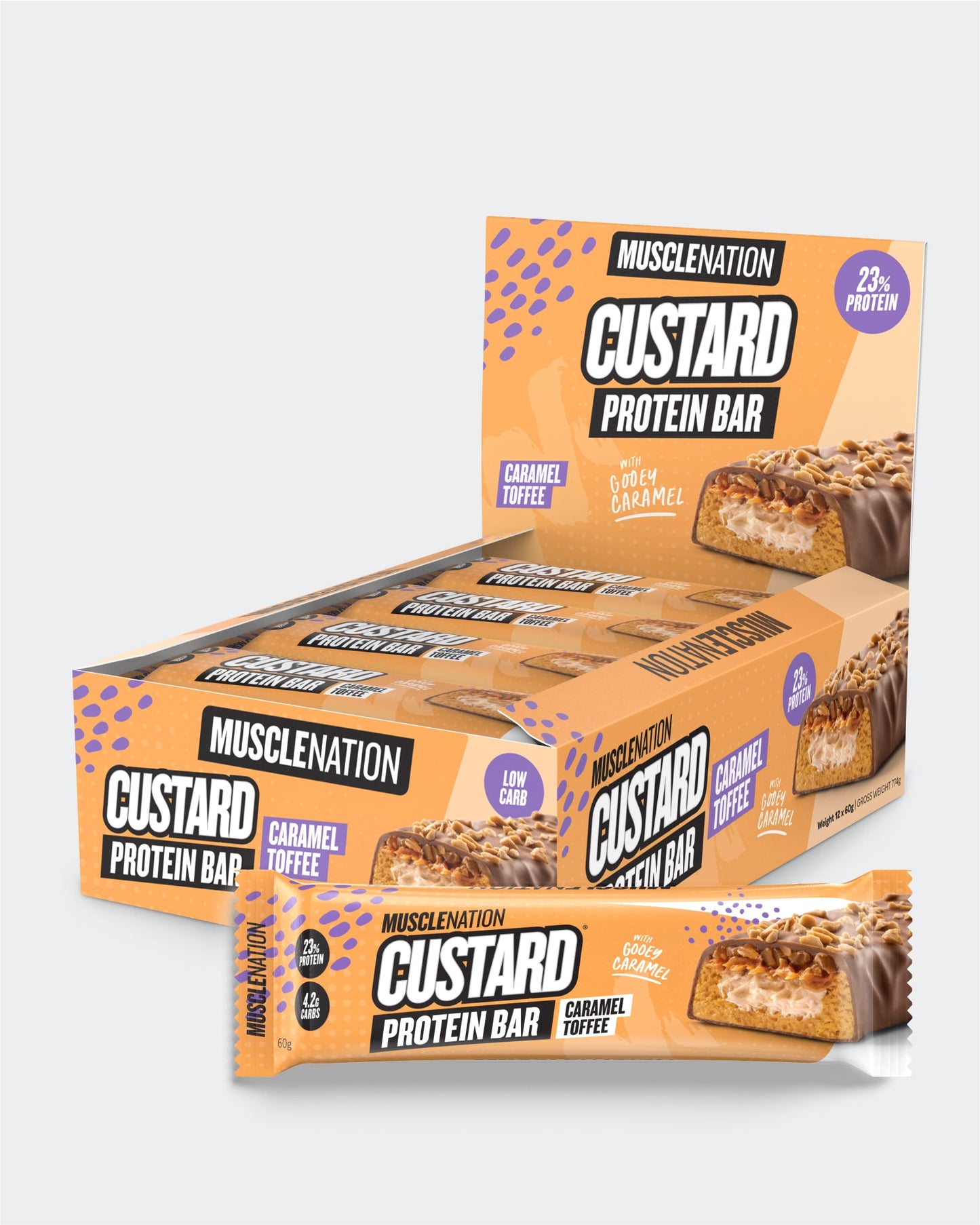 CUSTARD Protein Bar - Caramel Toffee - Box of 12