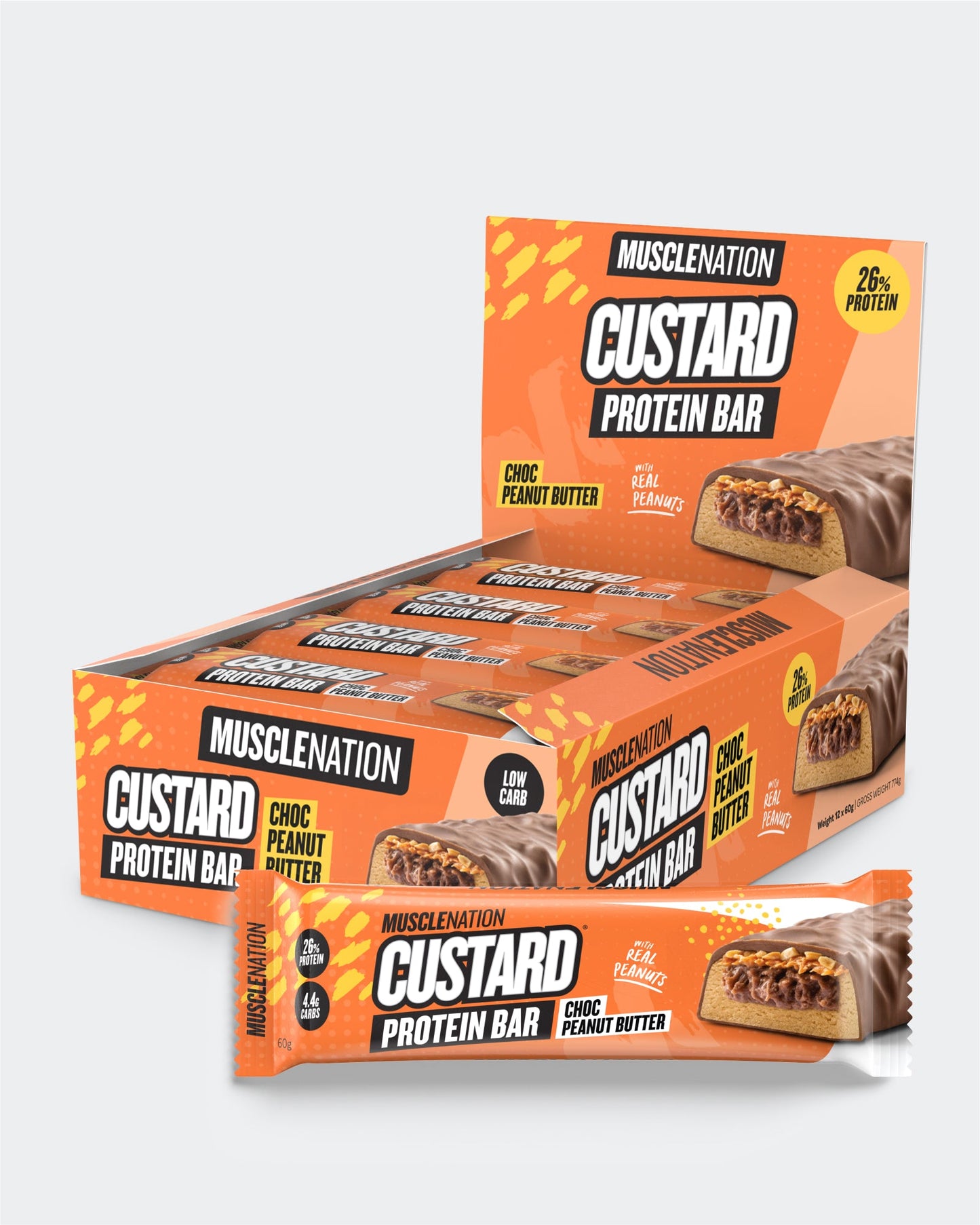 CUSTARD Protein Bar - Choc Peanut Butter - Box of 12