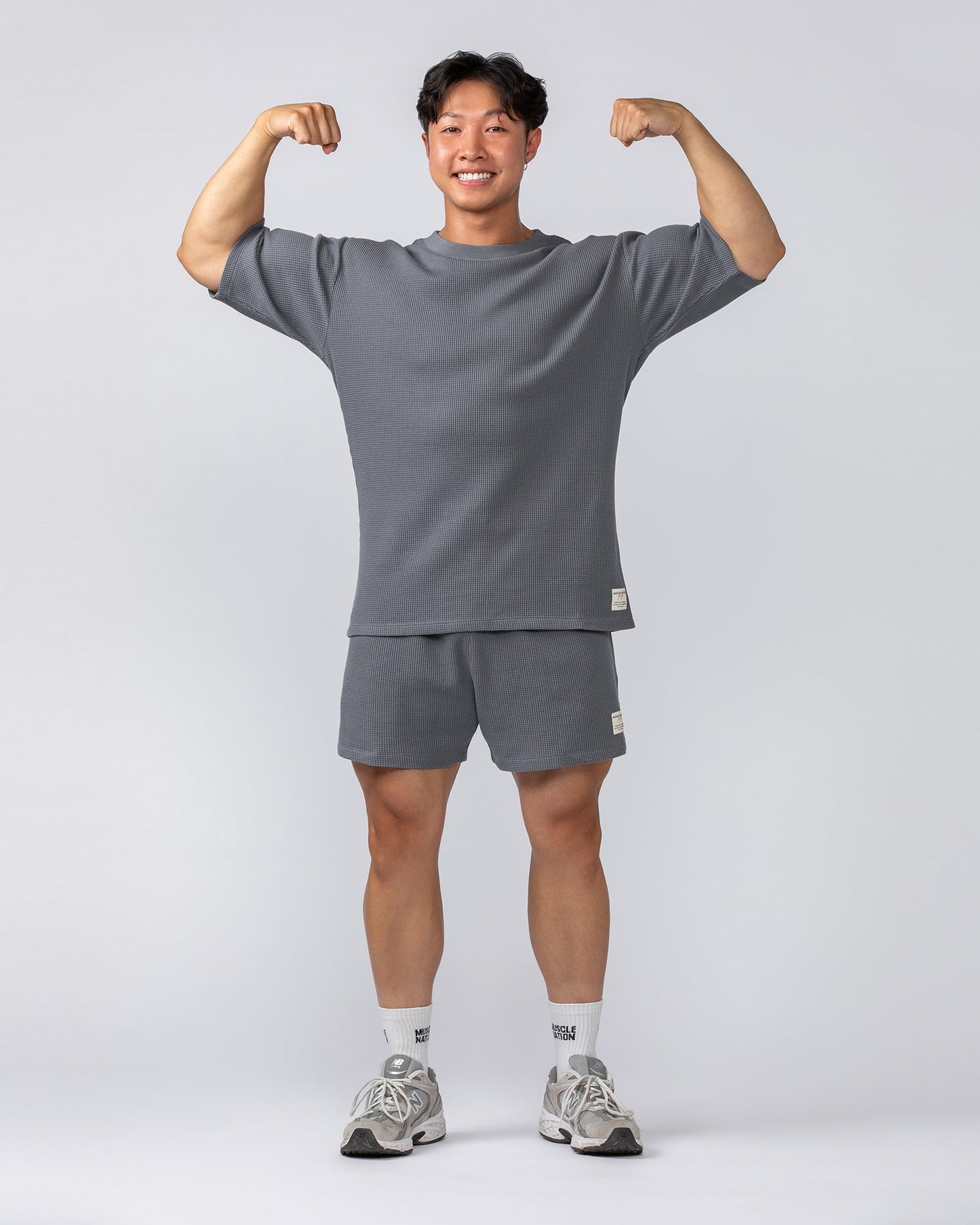 Lee Lem Waffle Shorts - Platinum Grey-Shorts-XS-022549PLGREY-XS-MNAPPRL42797-6-Muscle Nation
