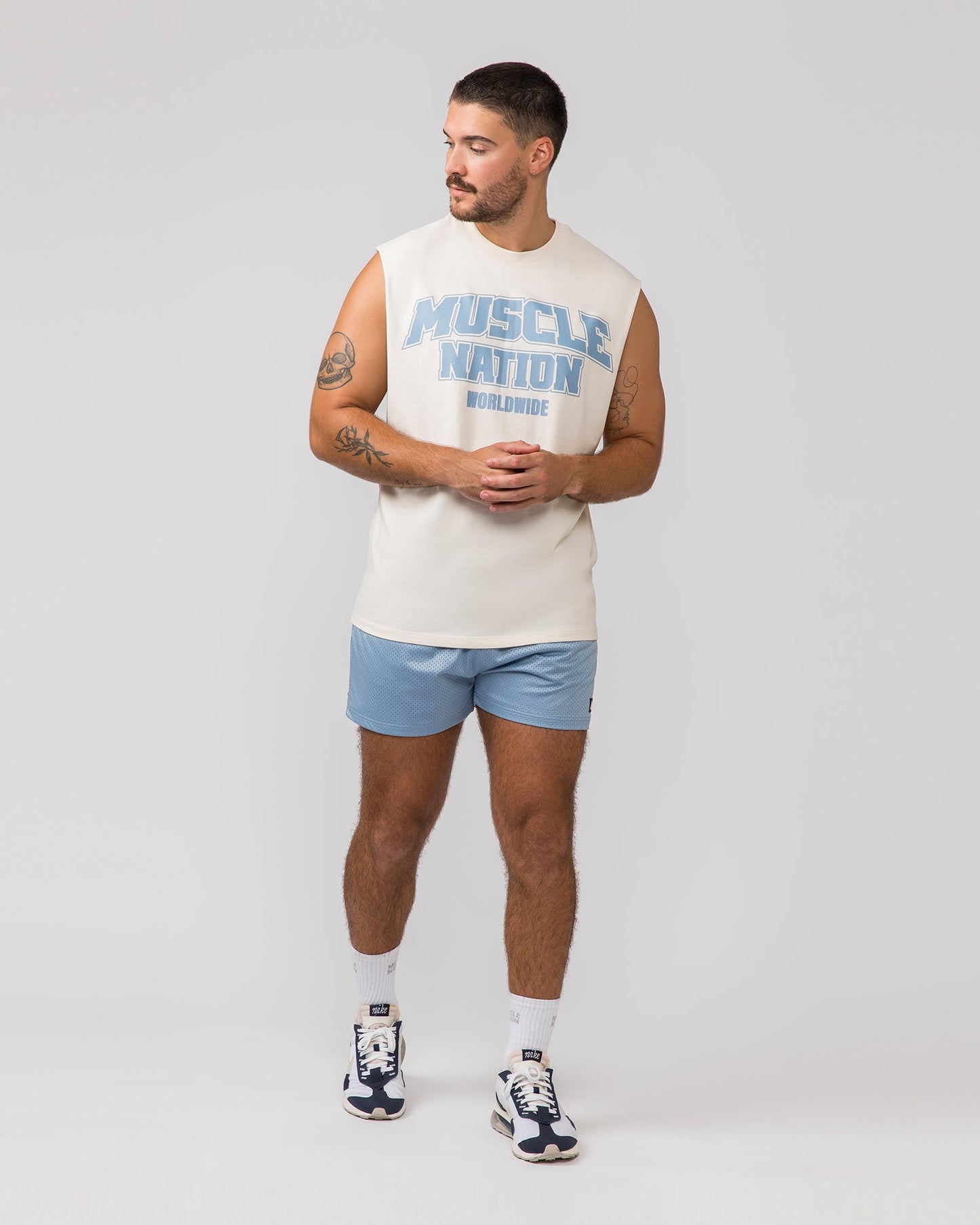 Lifting Muscle Tank - Travertine-Singlets & Tanks-S-022439TRAV-S-MNAPPRL30811-5-Muscle Nation