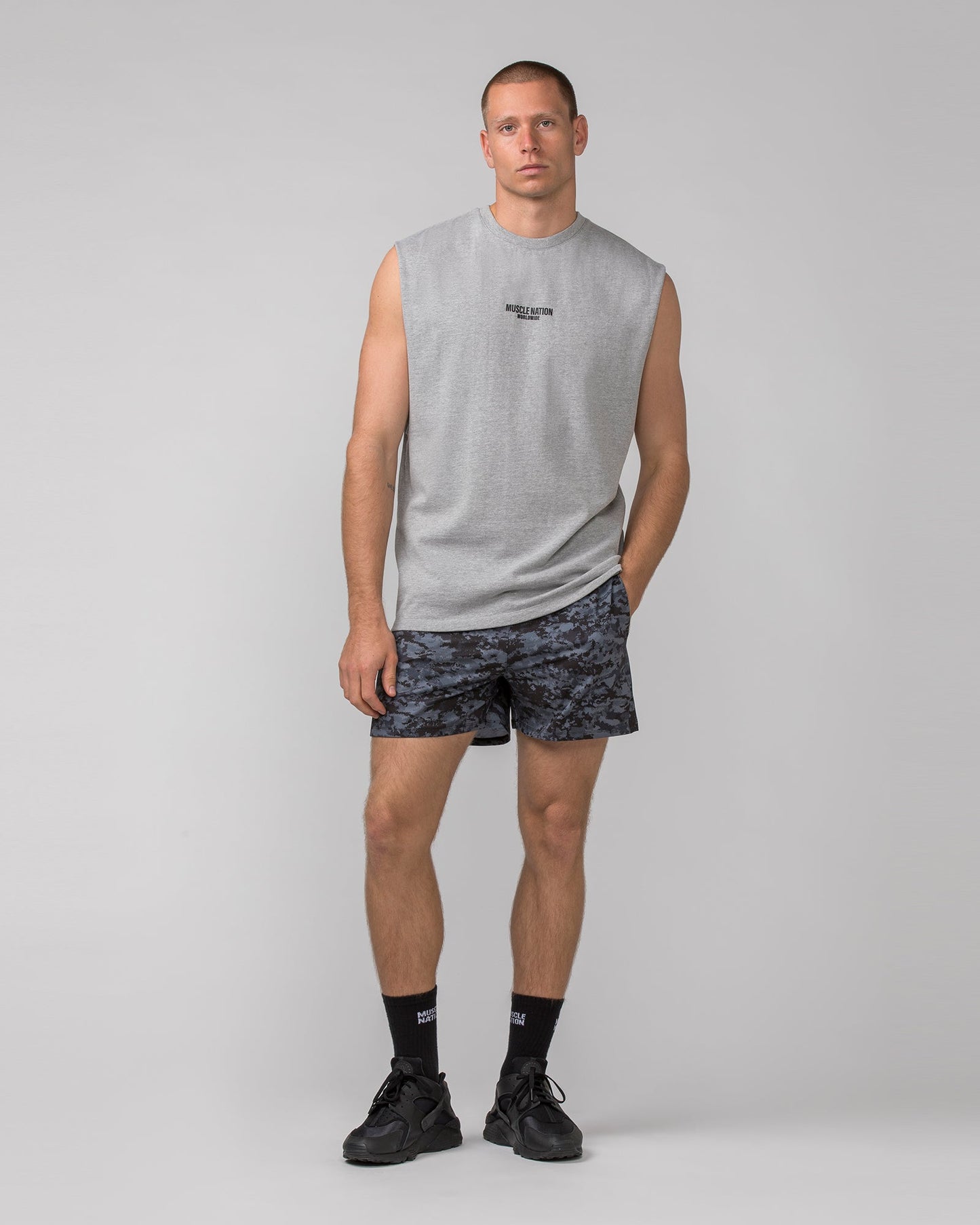 Worldwide Muscle Tank - Light Grey Marl-Singlets & Tanks-S-062402 LTGRYMRL-S-MNAPPRL31744-6-Muscle Nation