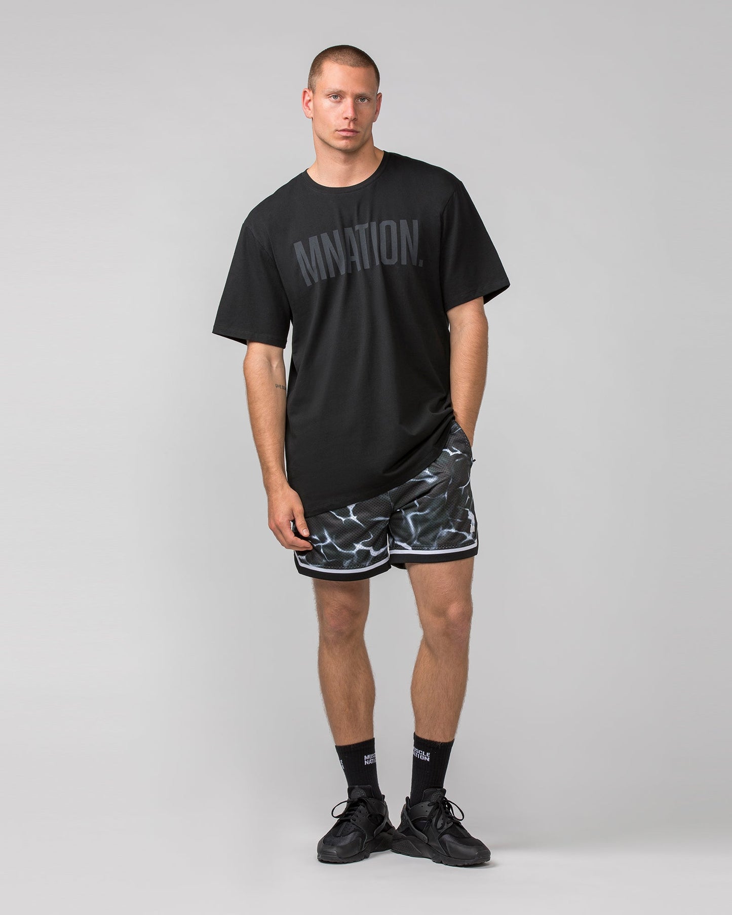 Mens 5" Basketball Shorts - Dark Waters Print-Shorts-S-052420DRKWP-S-MNAPPRL30374-6-Muscle Nation