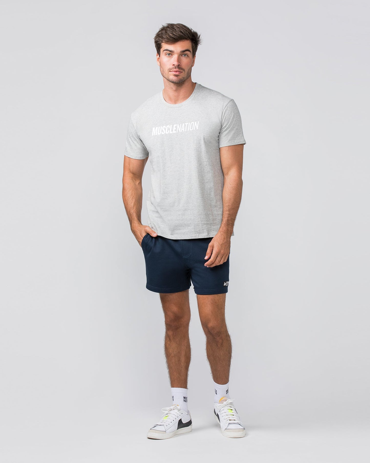 Sweat 5" Shorts - Navy-Shorts-S-032444NAVY-S-MNAPPRL30655-6-Muscle Nation