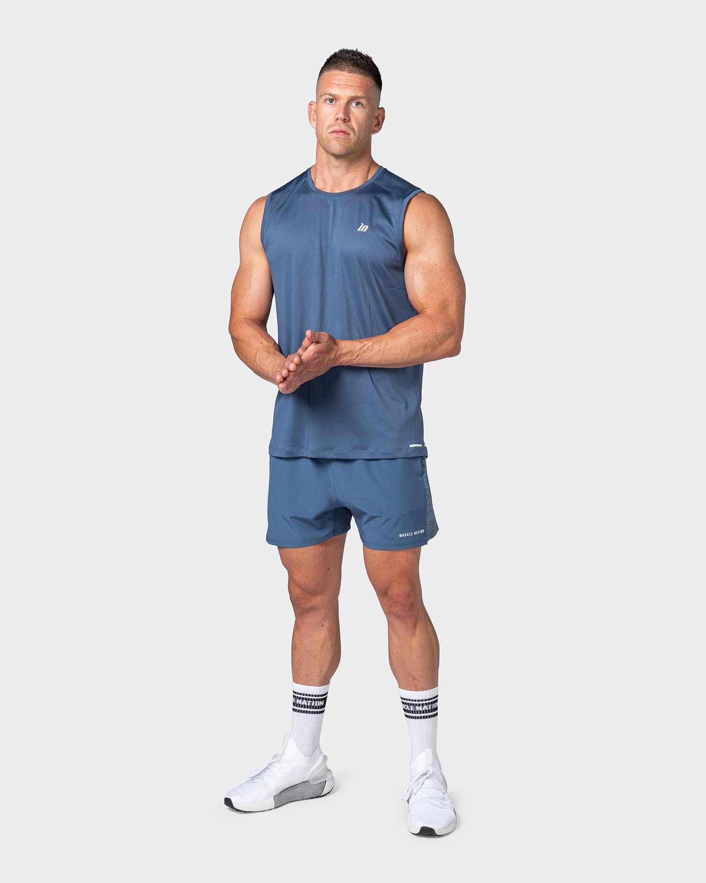 Reflective Training Shorts - Denim Blue-Shorts-S-082226DMNBLU-S-MNAPPRL17971-7-Muscle Nation