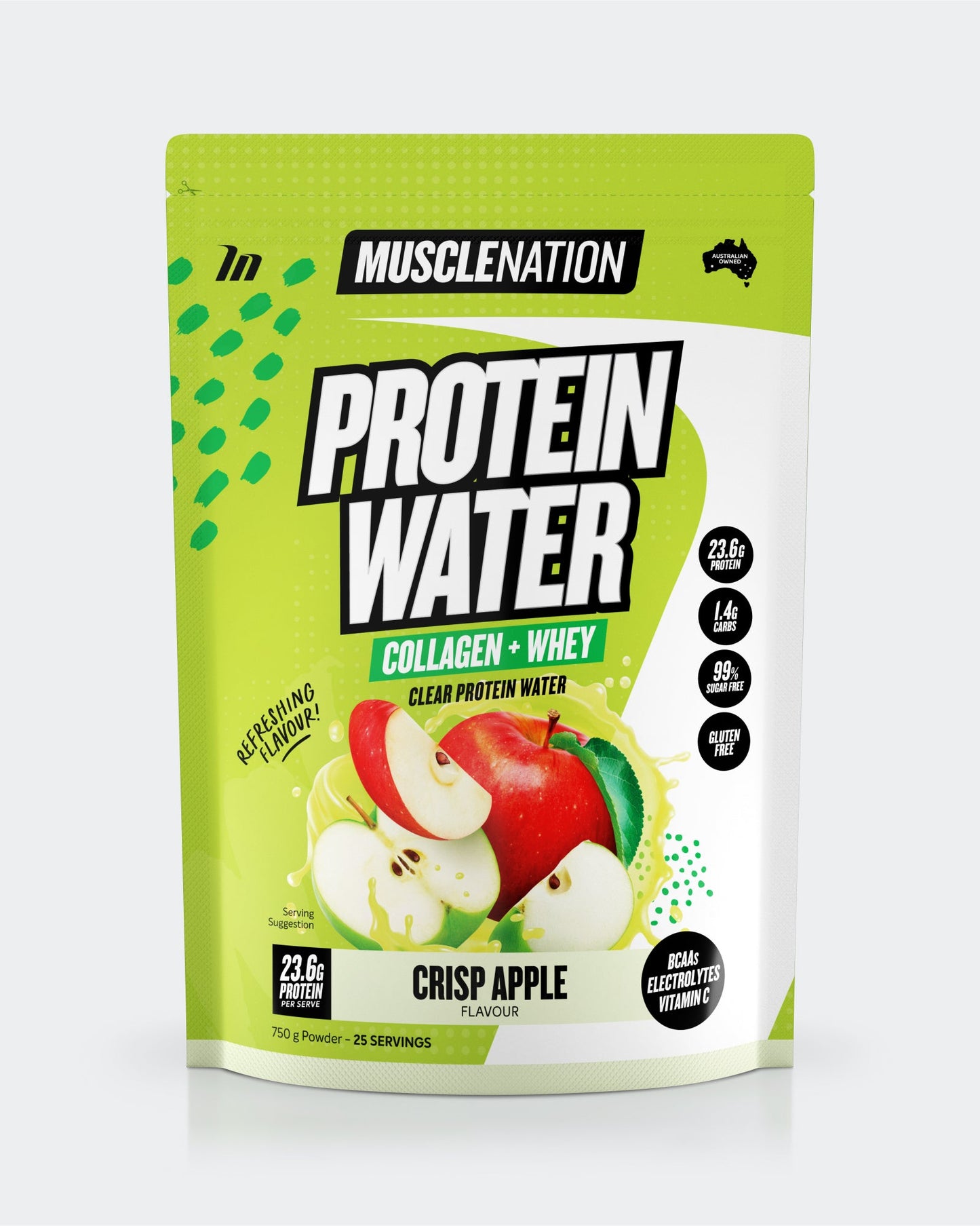 PROTEIN WATER - Crisp Apple - 25 serves 750g-Protein Waters-MNSUPPS0304-9359054001251-1-Muscle Nation