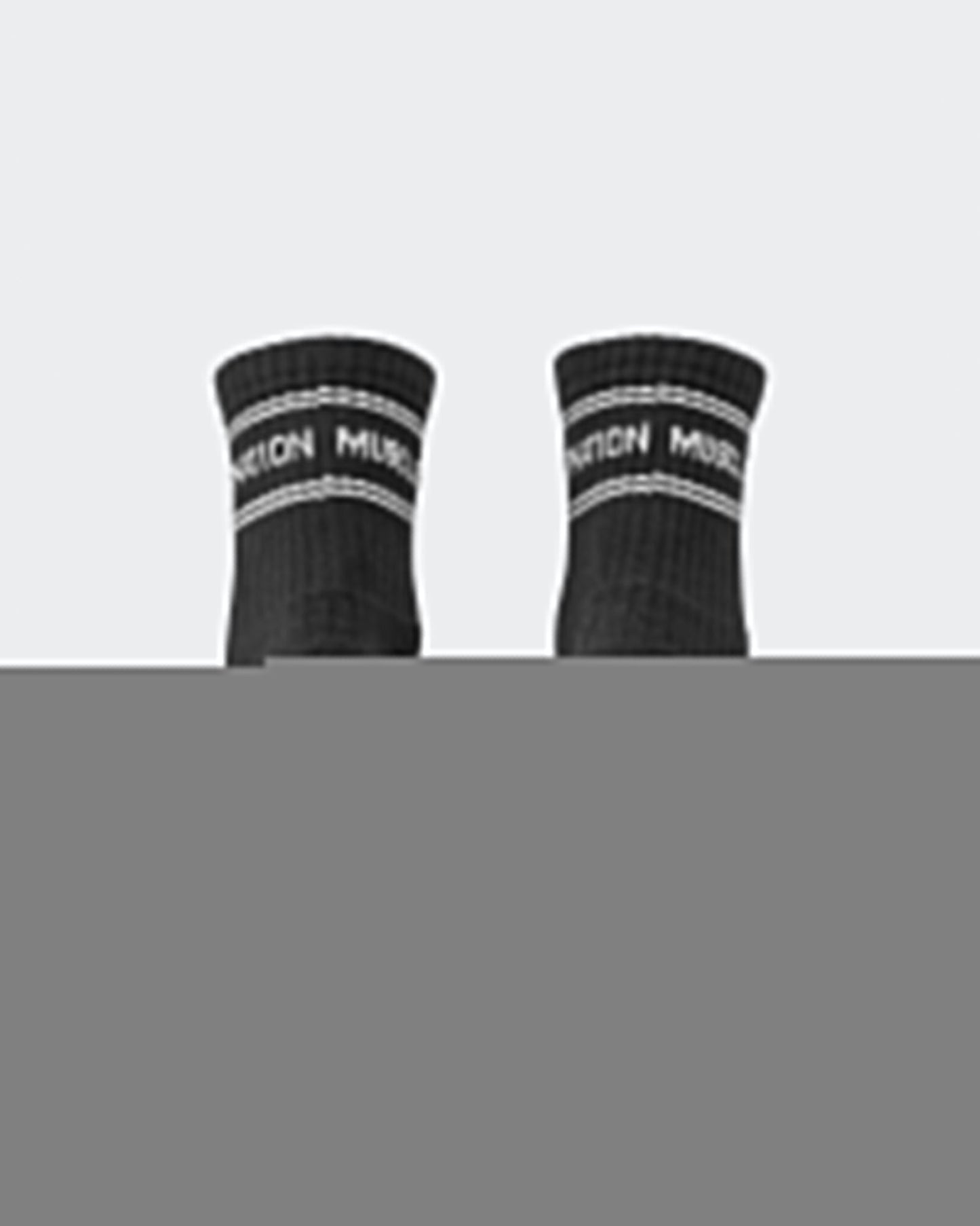 Womens Stripe Crew Sock (2x Pack) - Black/ Grey Marl-Socks-Black/ White, Grey Marl/ White-ACC1124168BKWTGMWT-ONE-MNAPPRL32723-5-Muscle Nation