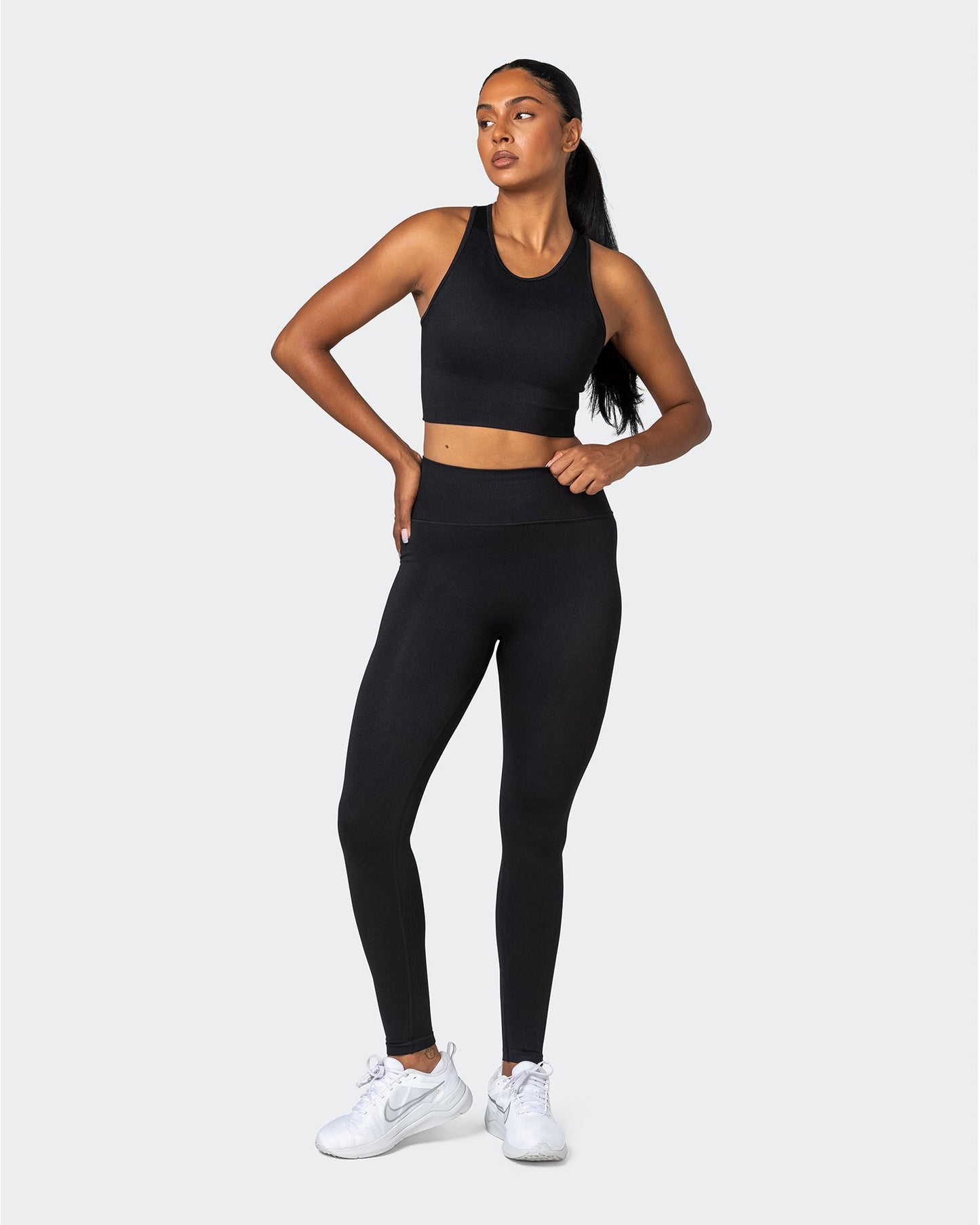 Longline Seamless Bra - Black-Sports Bras-XS-032230BLK-XS-MNAPPRL16820-7-Muscle Nation