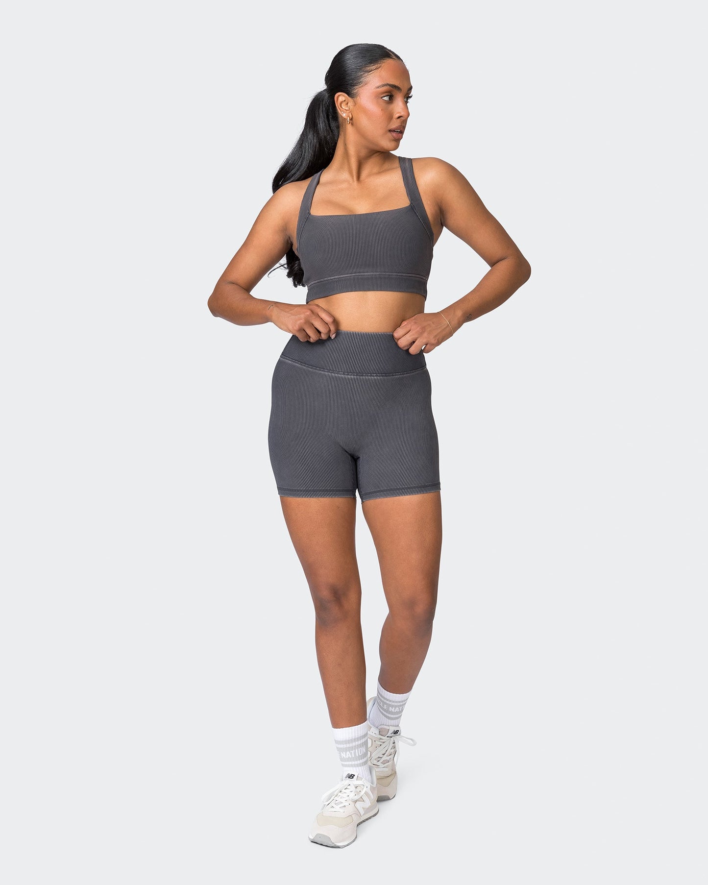 Rebound Vintage Rib Bra - Washed Black-Sports Bras-XS-072324WSHBLK-XS-MNAPPRL25909-7-Muscle Nation