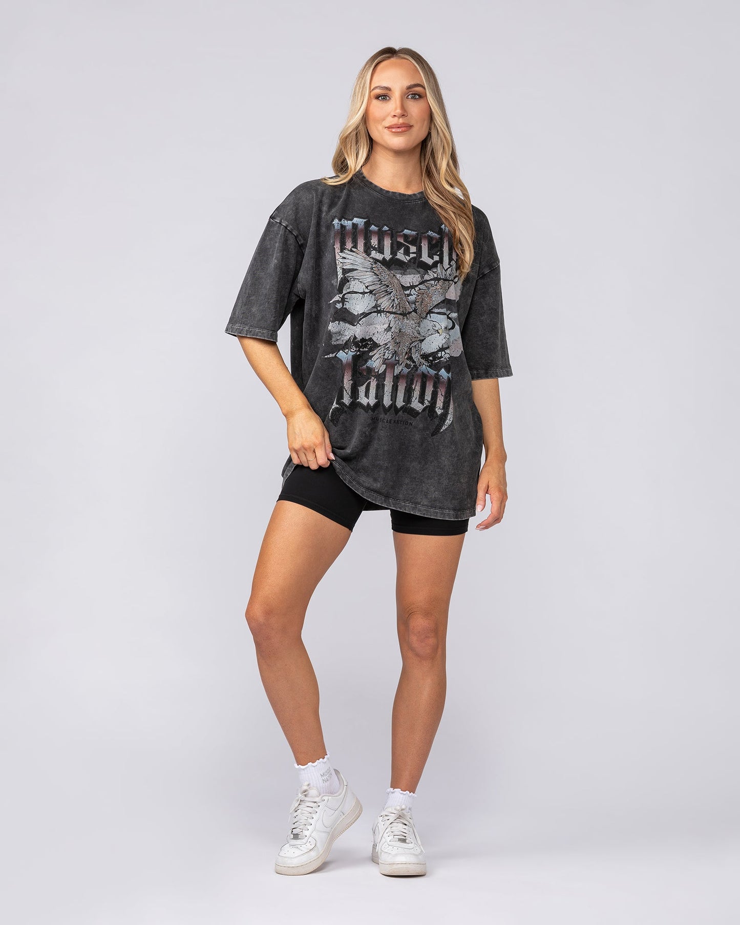 Take Flight Vintage Oversized Tee - Washed Black-T-Shirts-XS-082535WSHBLK-XS-MNAPPRL43993-7-Muscle Nation