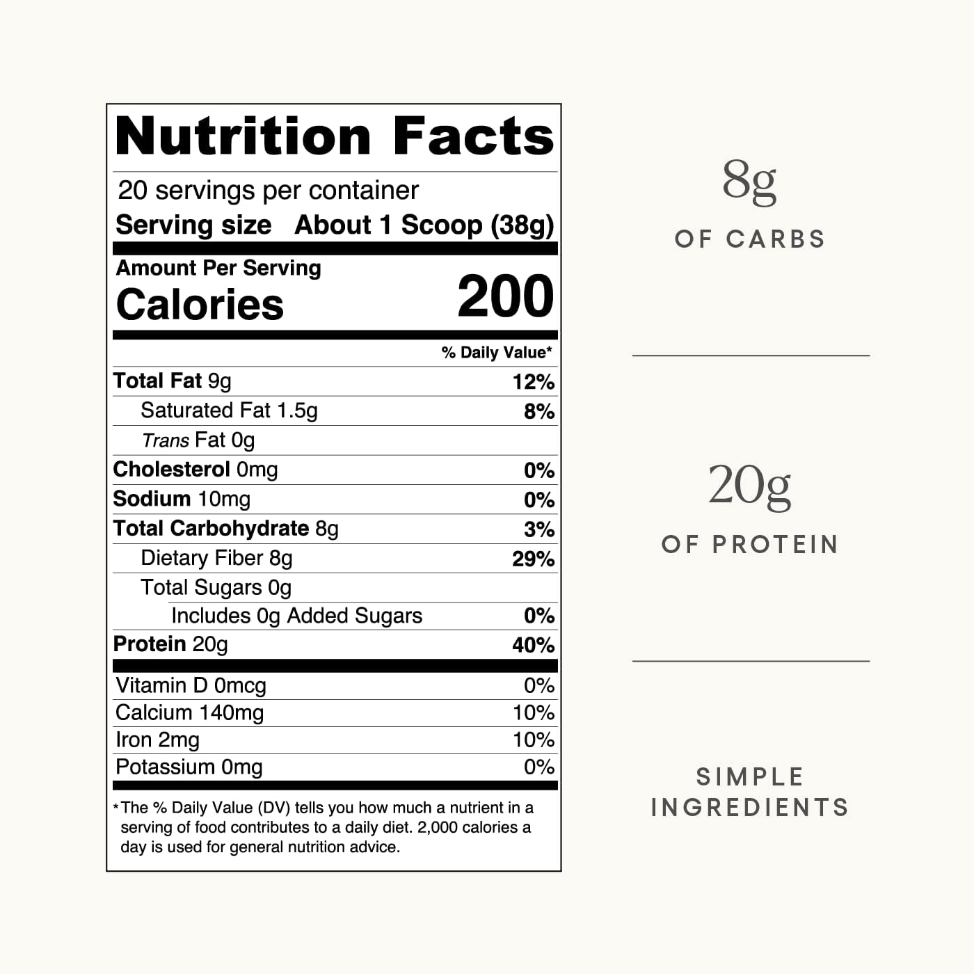 Unflavored Plant-Based Protein Powder