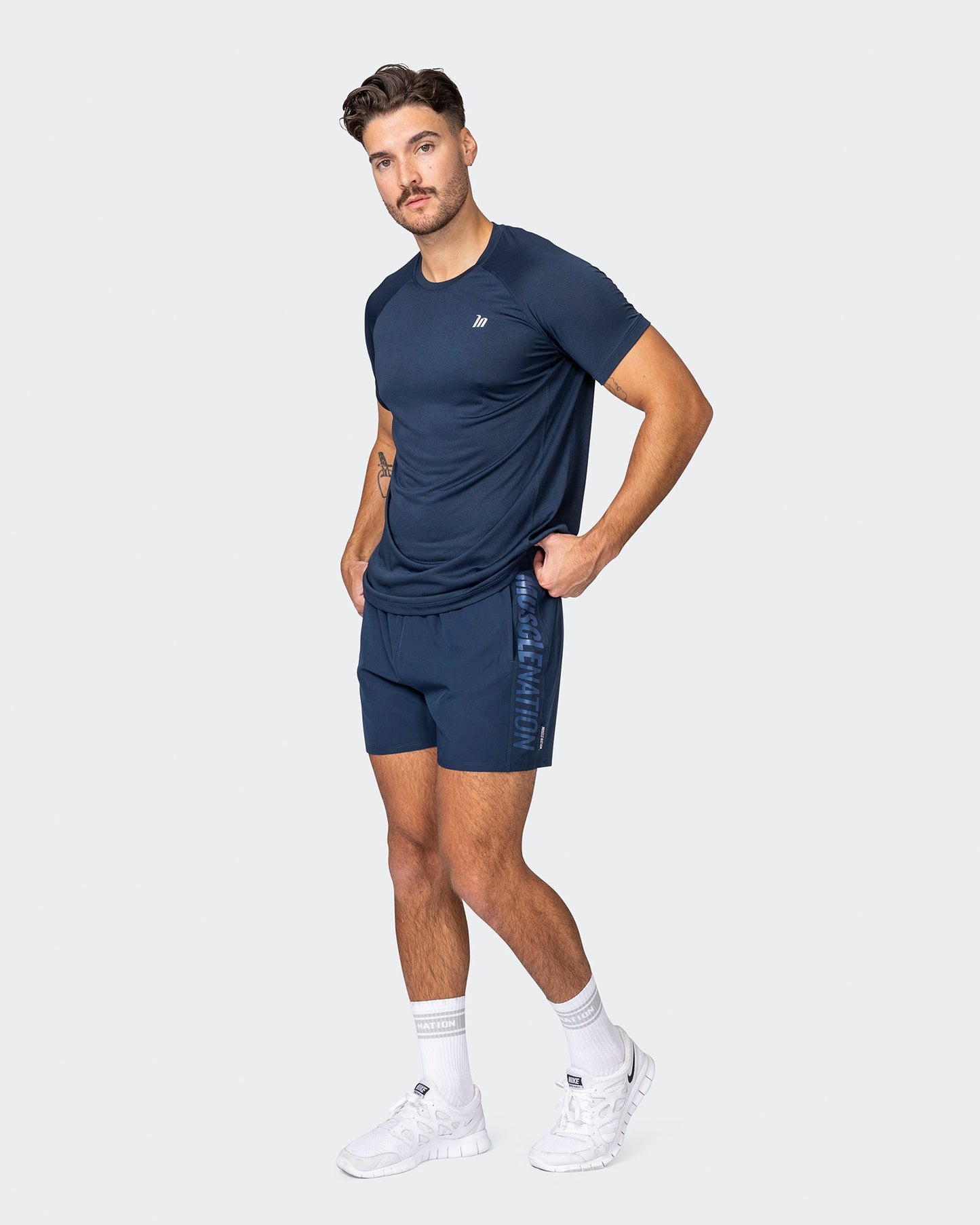 New Heights Running Tee - Navy-T-Shirts-S-042359NAVY-S-MNAPPRL22256-7-Muscle Nation