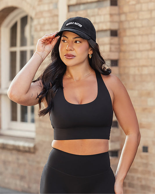 Allure Longline Bra - Black-Sports Bras-XS-082502BLK-XS-MNAPPRL43647-1-Muscle Nation