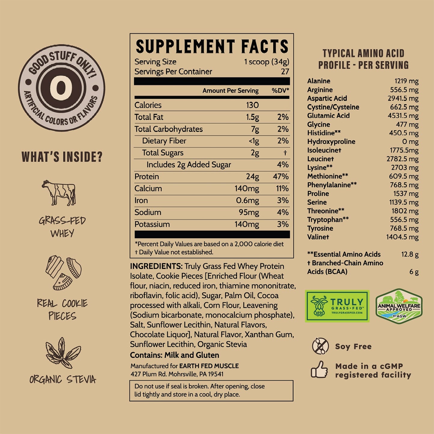 Husky Dunker Cookies 'n Cream Grass-Fed Whey Protein