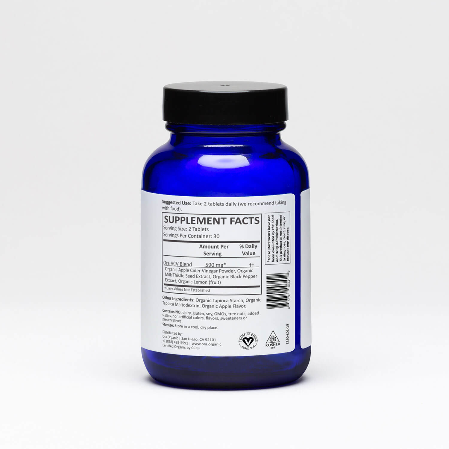 Apple Cider Vinegar Pills Supplement Facts