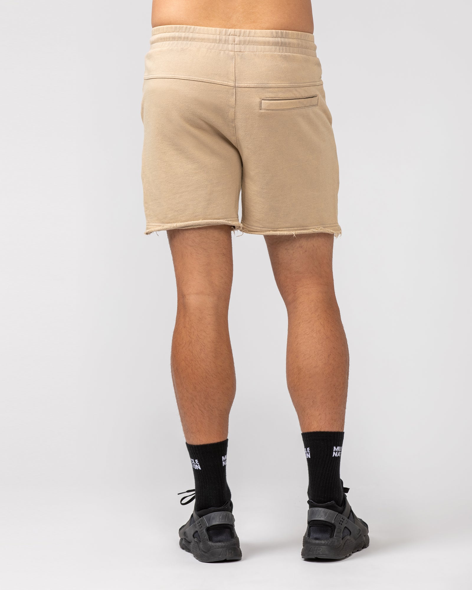 Raw Hem 5" Shorts - Washed Fossil-Shorts-S-082407WSHFSL-S-MNAPPRL32430-5-Muscle Nation