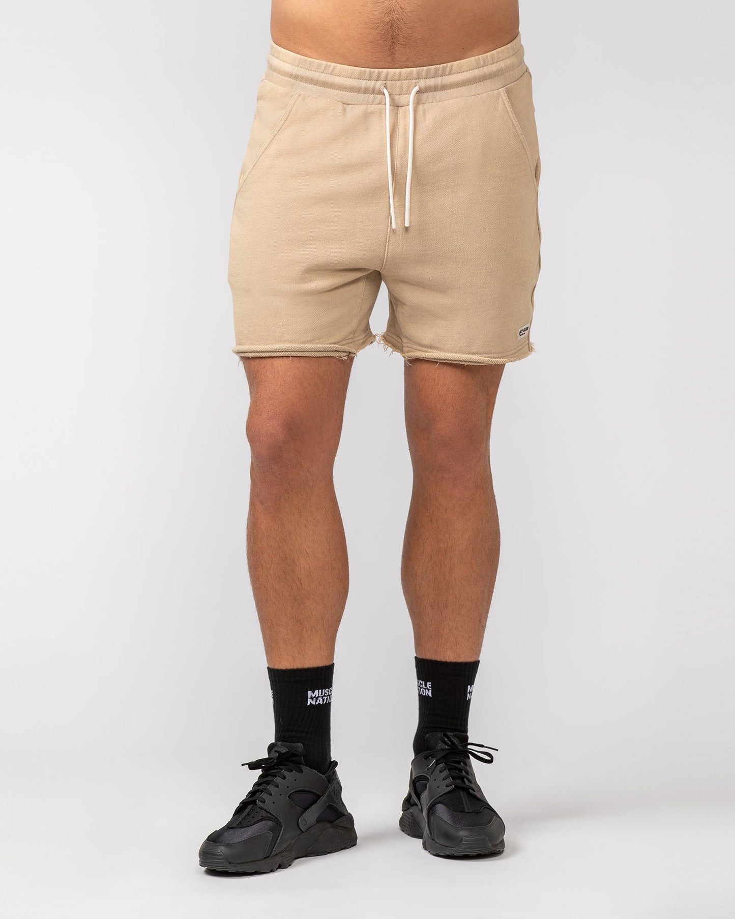 Raw Hem 5" Shorts - Washed Fossil-Shorts-S-082407WSHFSL-S-MNAPPRL32430-2-Muscle Nation