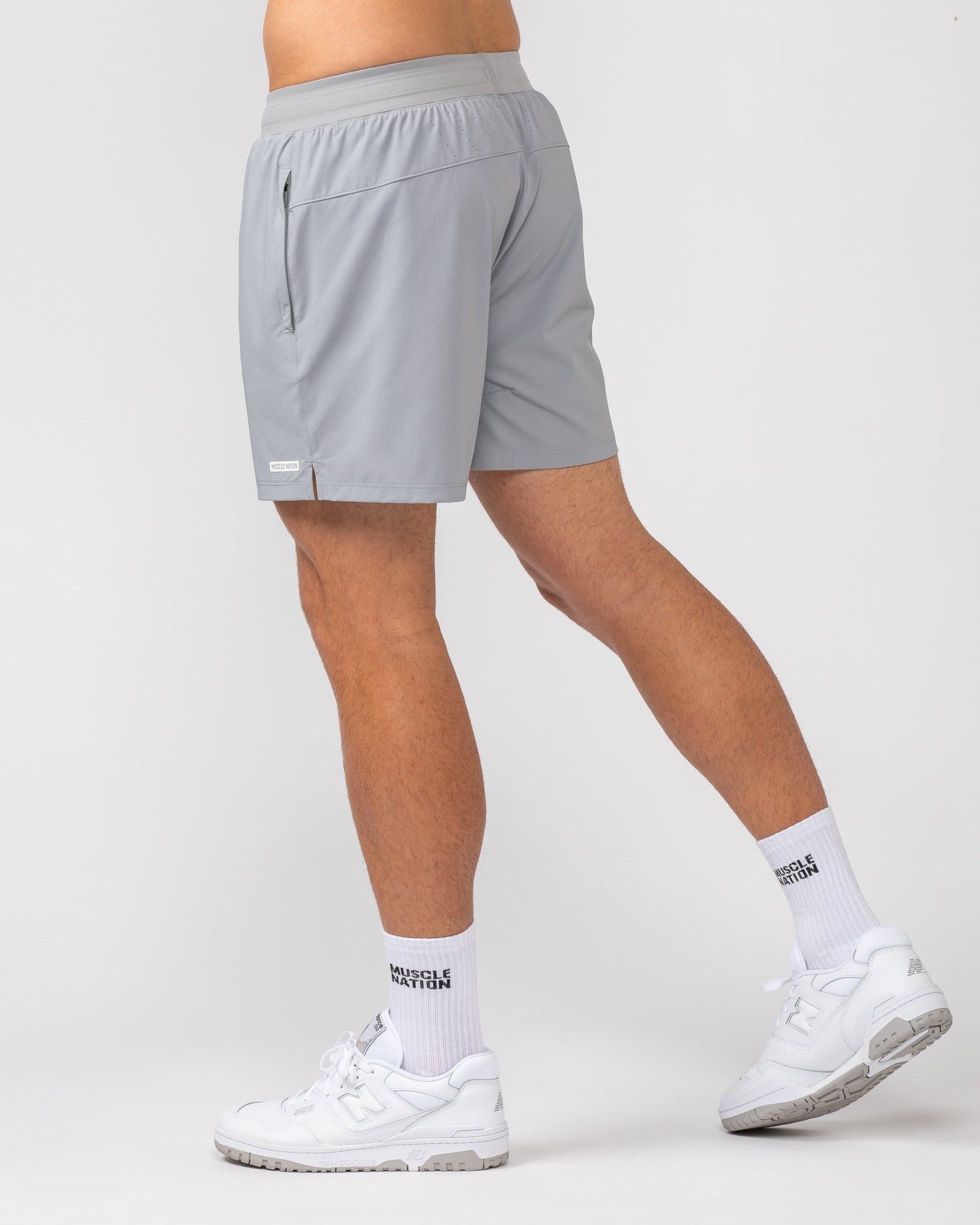 On Repeat Training 5" Shorts - Jet Grey-Shorts-S-082410JETGRY-S-MNAPPRL32537-7-Muscle Nation