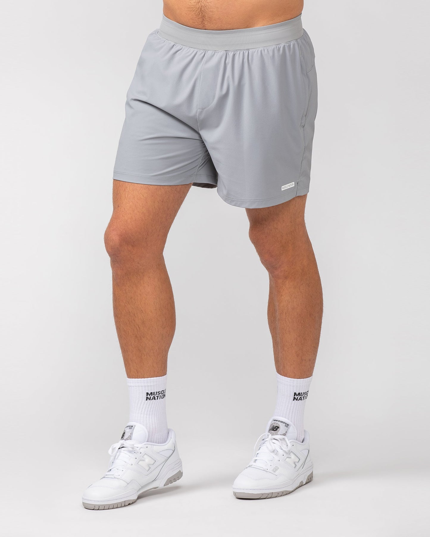 On Repeat Training 5" Shorts - Jet Grey-Shorts-S-082410JETGRY-S-MNAPPRL32537-5-Muscle Nation