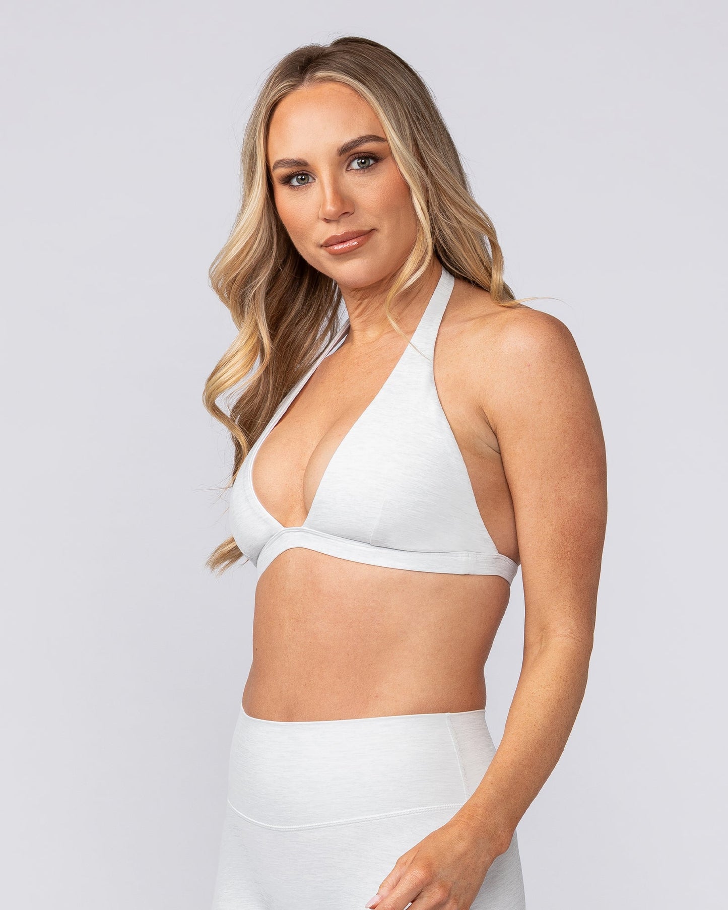 Aura Halter Bralette - White Grey Marl-Sports Bras-XXS-082503WHTGMRL-XXS-MNAPPRL43663-2-Muscle Nation