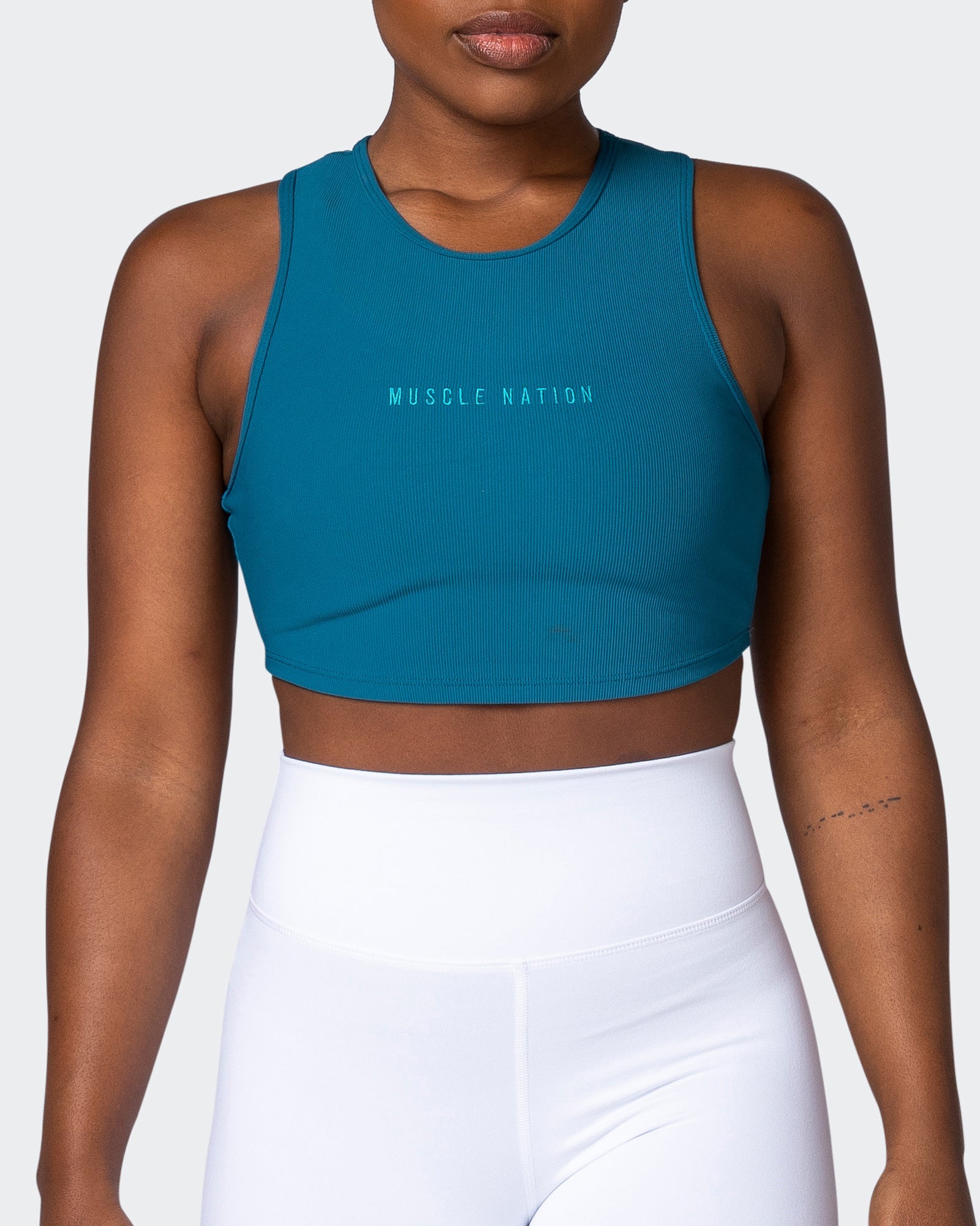Off Duty Rib Cropped Tank - Marine-Singlets & Tanks-XXS-112230MARINE-XXS-MNAPPRL19342-2-Muscle Nation