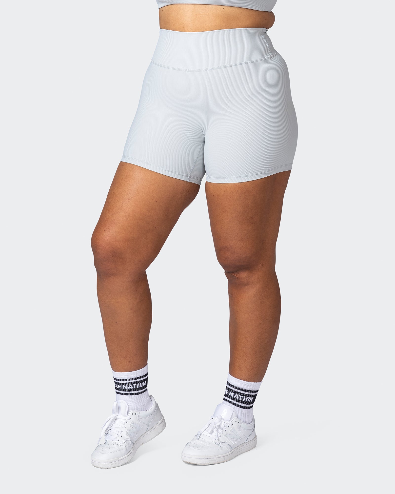 Zero Rise Rib Midway Shorts - Quiet Grey-Shorts-XXS-112266QUTGRY-XXS-MNAPPRL19557-2-Muscle Nation