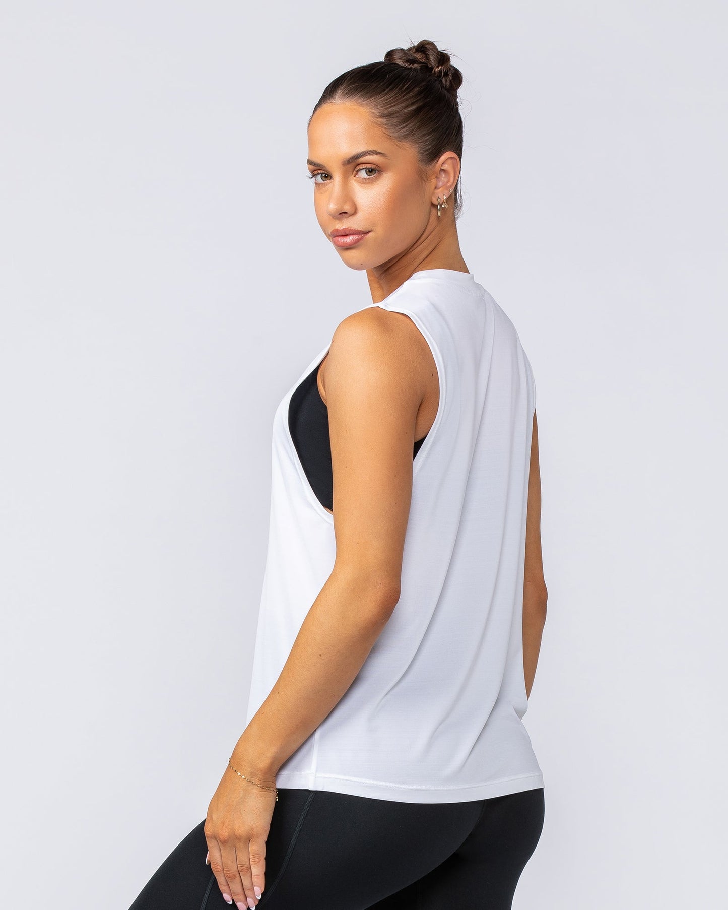 Active Drop Arm Training Tank - White-Singlets & Tanks-XXS-112406WHT-XXS-MNAPPRL32875-4-Muscle Nation