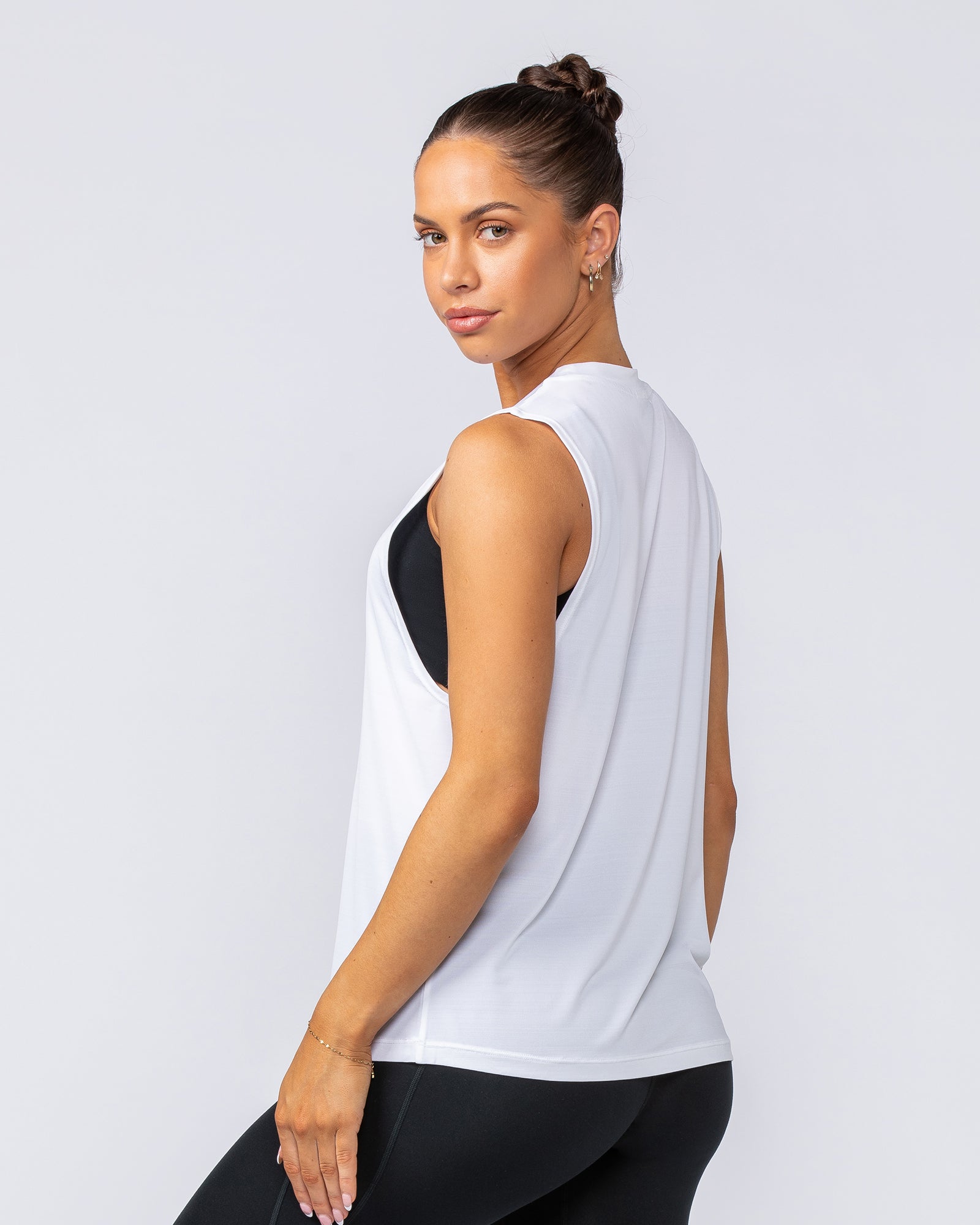 Active Drop Arm Training Tank - White-Singlets & Tanks-XXS-112406WHT-XXS-MNAPPRL32875-4-Muscle Nation