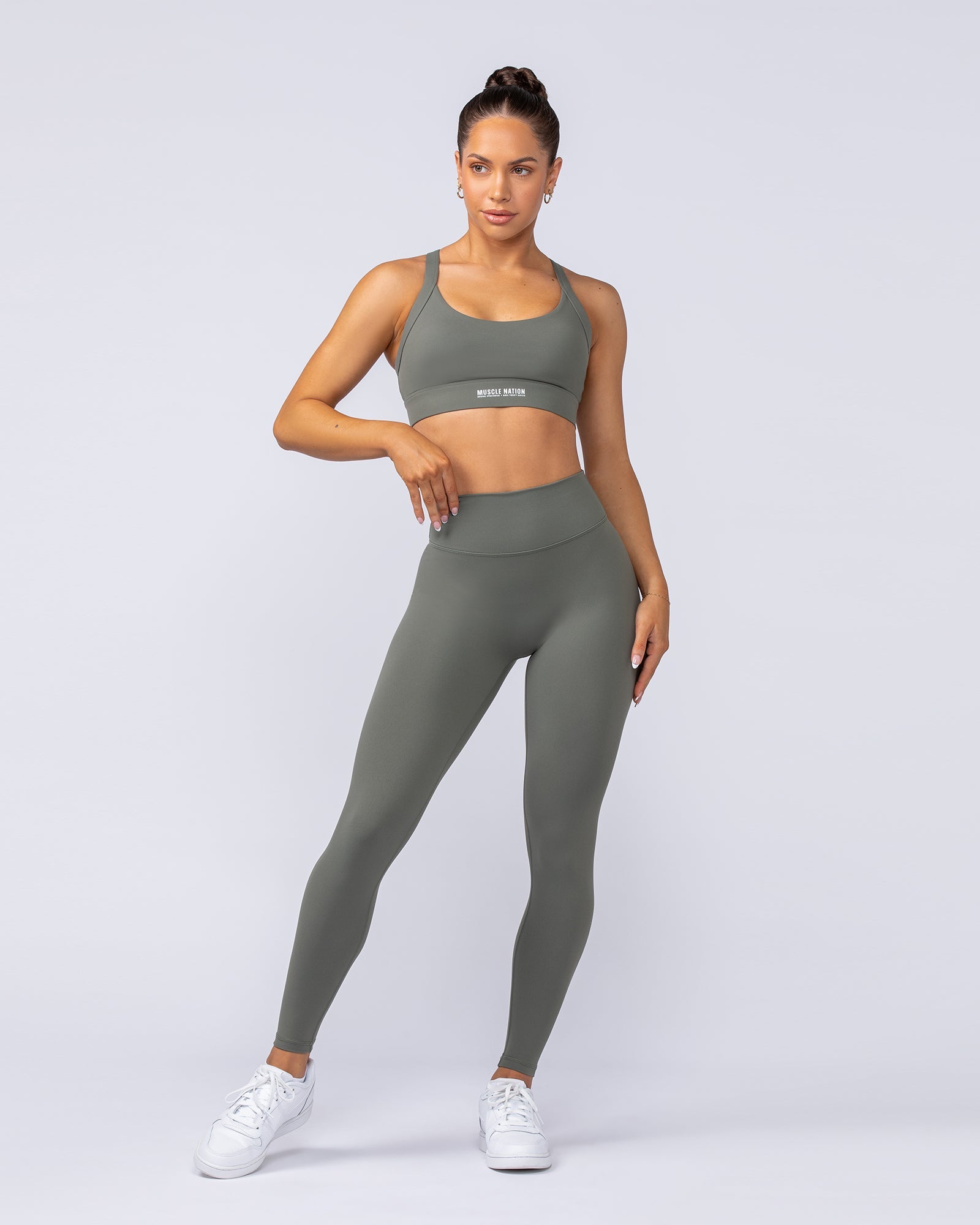 Instinct Scrunch Ankle Length Leggings - Ivy-Leggings-XXS-112459IVY-XXS-MNAPPRL33829-6-Muscle Nation