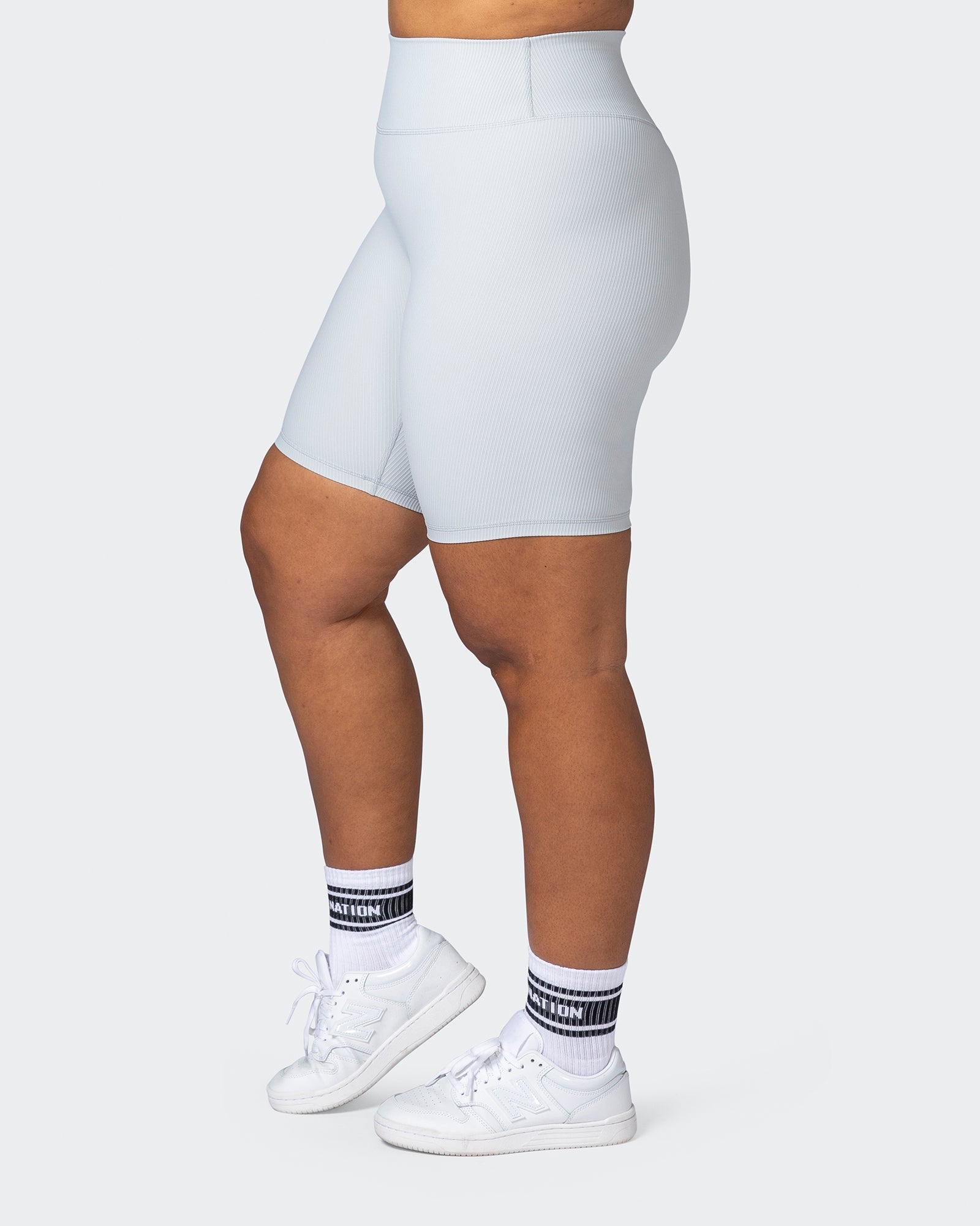 Zero Rise Rib Referee Length Shorts - Quiet Grey-Shorts-XXS-112267QUTGRY-XXS-MNAPPRL19602-4-Muscle Nation
