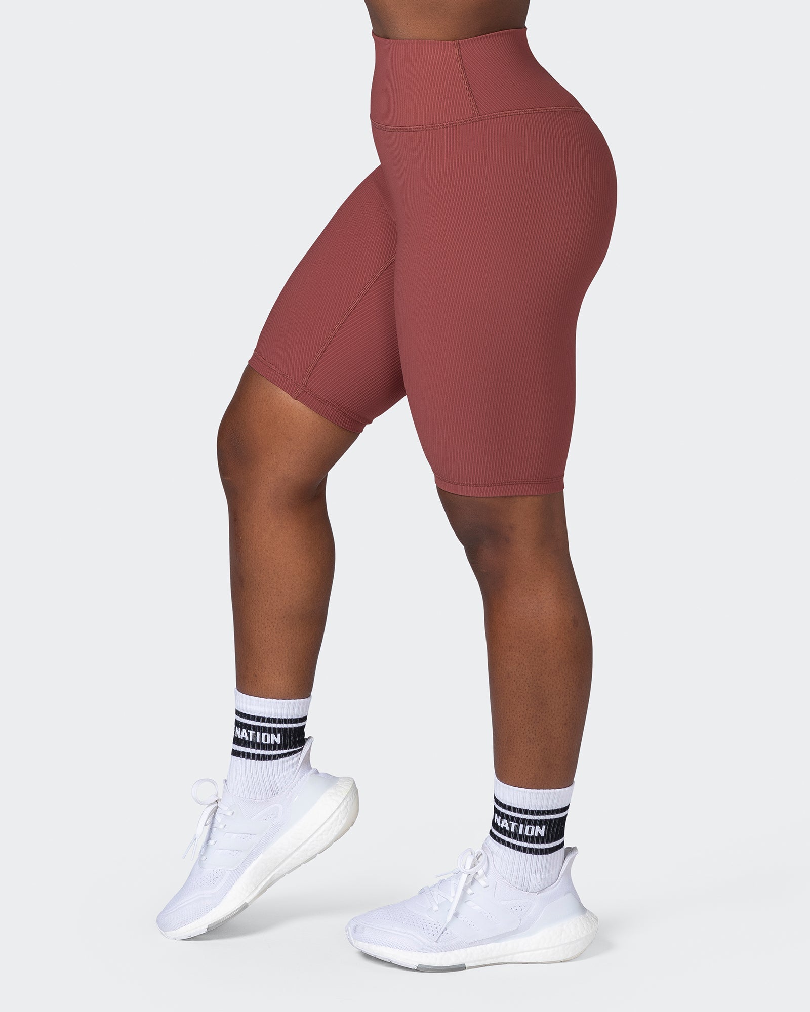 Zero Rise Rib Referee Length Shorts - Maple-Shorts-XXS-112267MAPLE-XXS-MNAPPRL19593-4-Muscle Nation