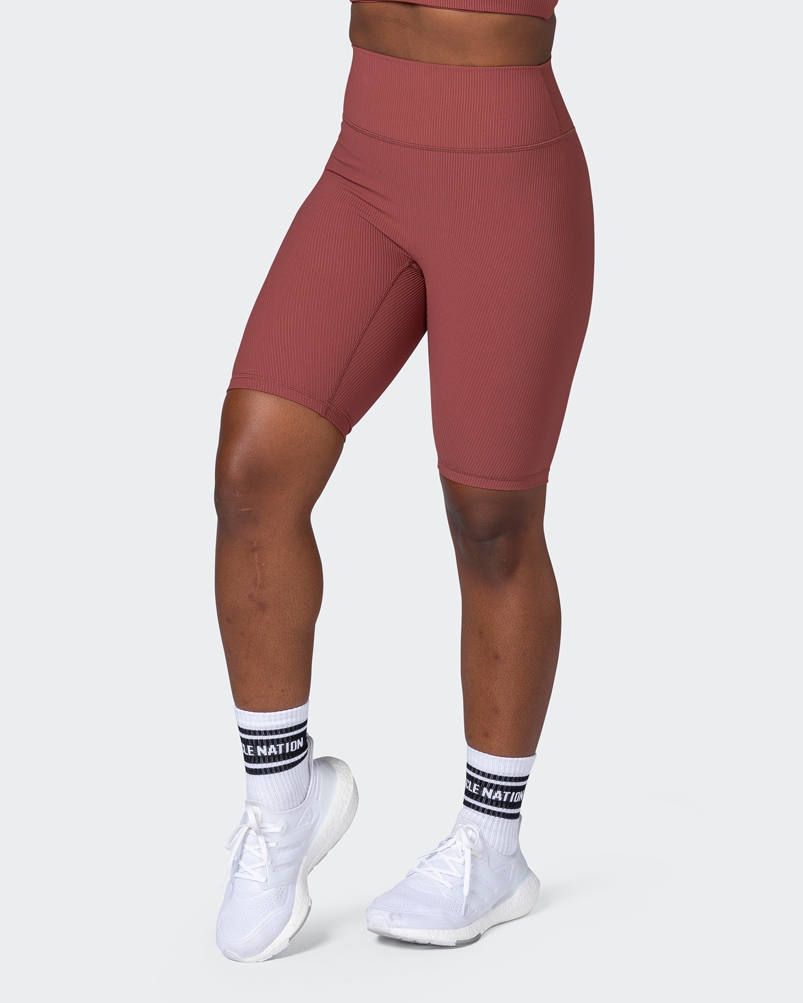 Zero Rise Rib Referee Length Shorts - Maple-Shorts-XXS-112267MAPLE-XXS-MNAPPRL19593-3-Muscle Nation