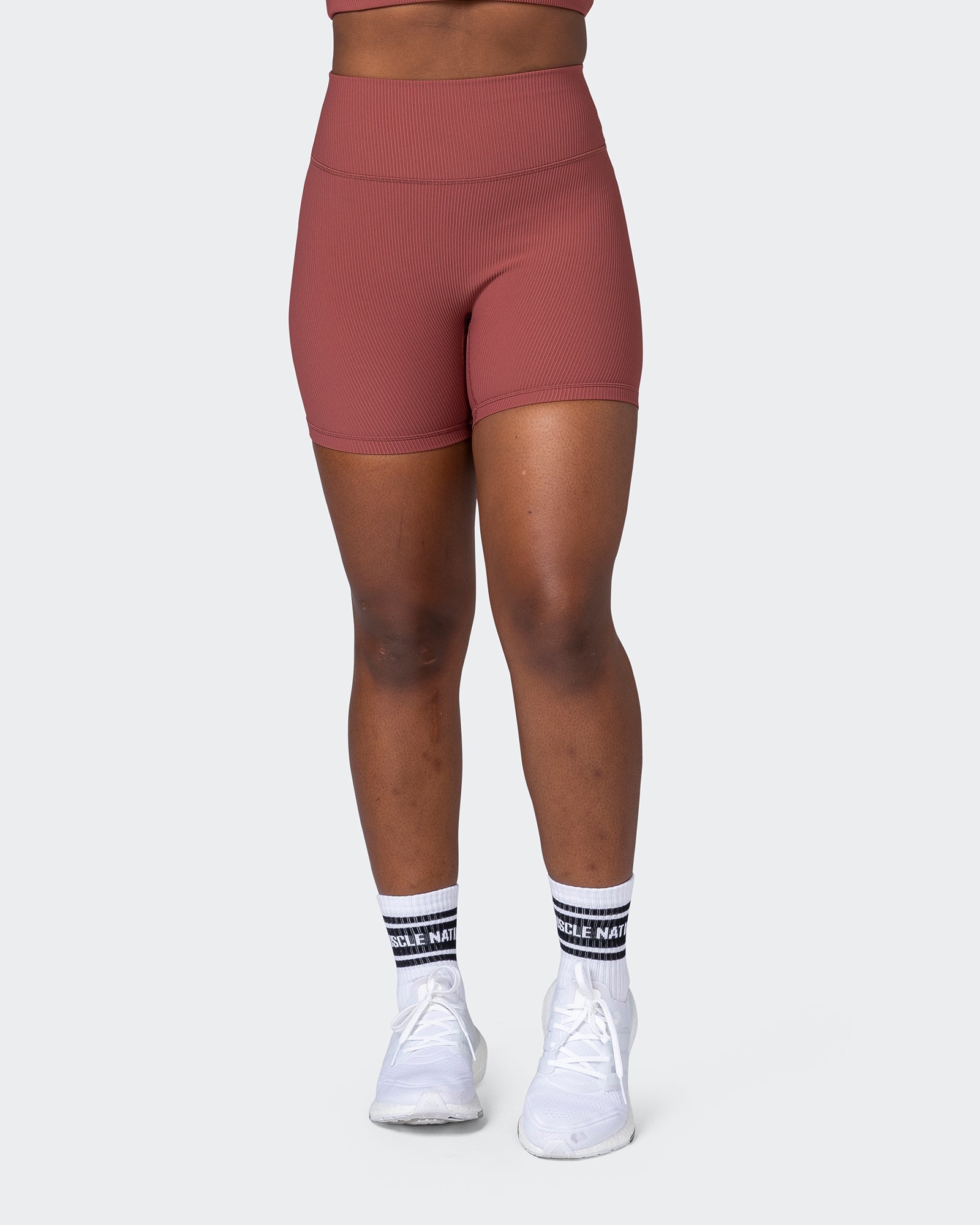 Zero Rise Rib Midway Shorts - Maple-Shorts-XXS-112266MAPLE-XXS-MNAPPRL19548-2-Muscle Nation