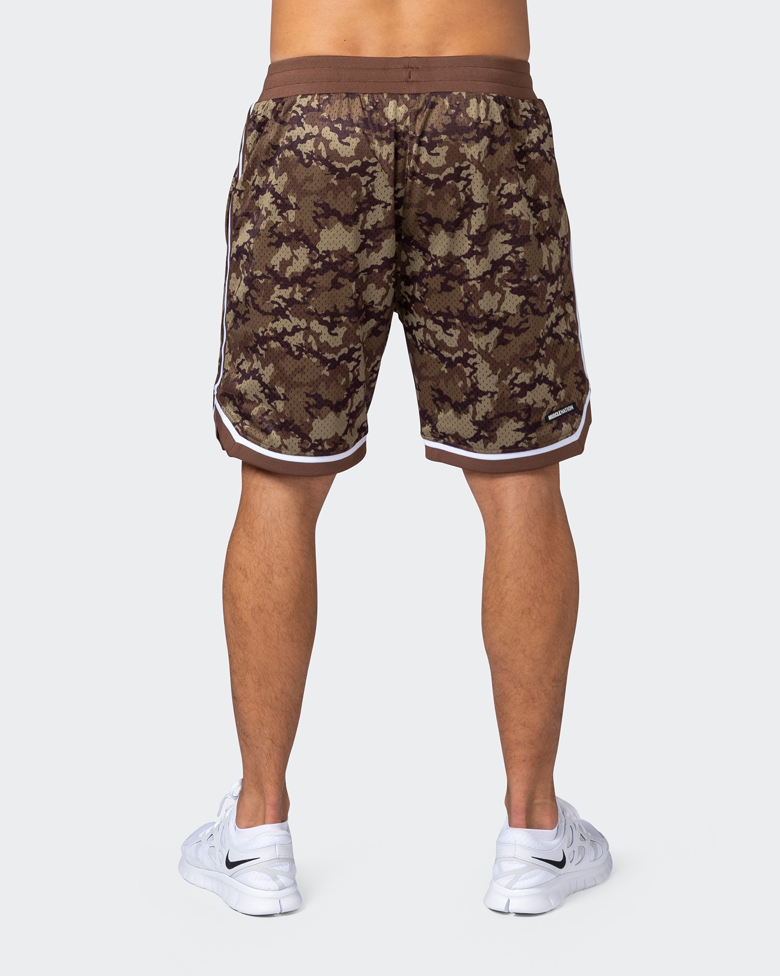 8" Basketball Shorts - Chestnut Camo Print-Shorts-S-112252CHCAMPR-S-MNAPPRL18556-6-Muscle Nation