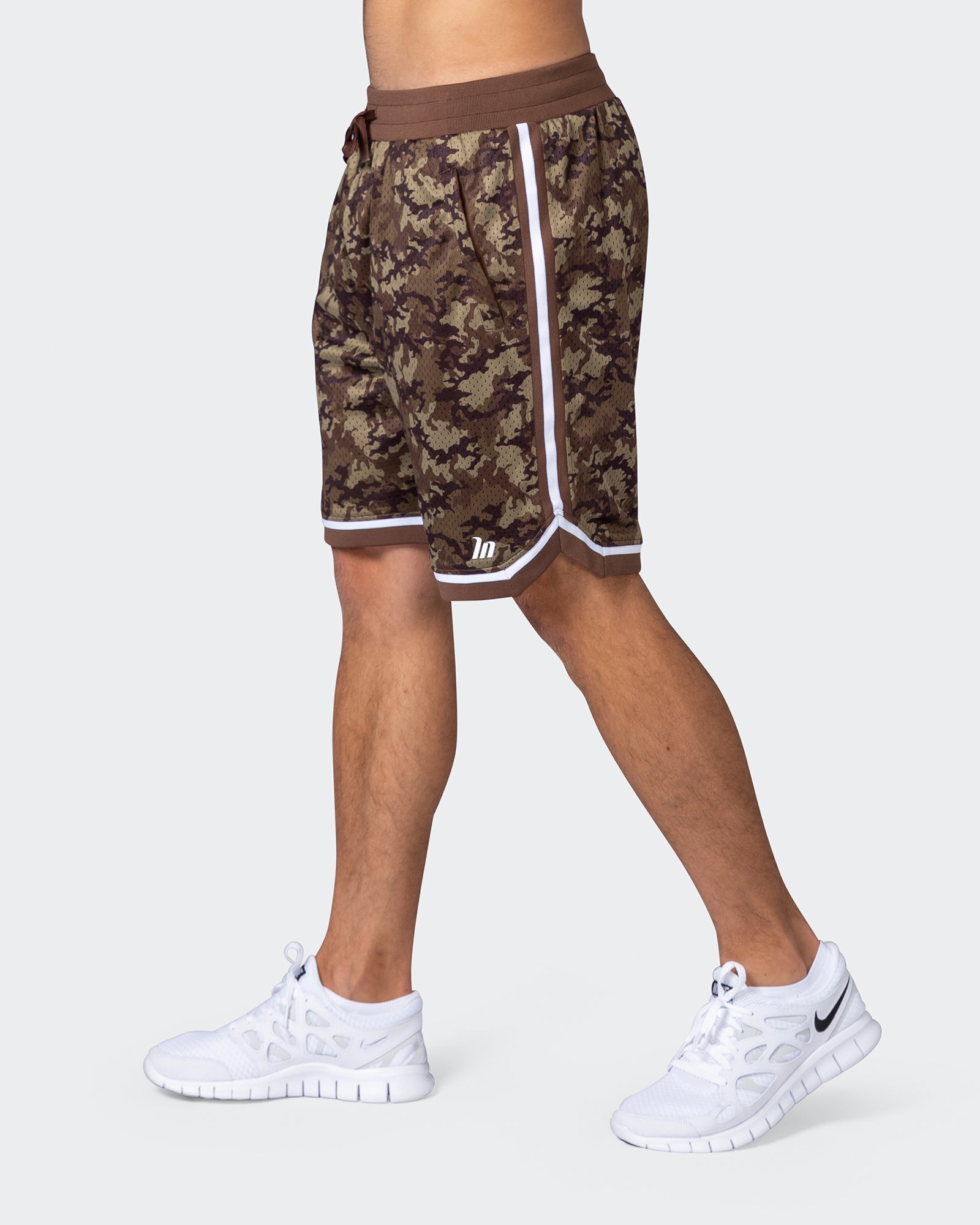 8" Basketball Shorts - Chestnut Camo Print-Shorts-S-112252CHCAMPR-S-MNAPPRL18556-4-Muscle Nation