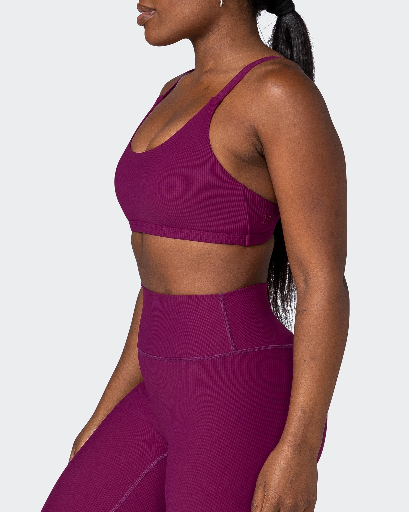 Effortless Rib Bralette - Huckleberry-Bralettes-XS-112264HUKBRY-XS-MNAPPRL19477-4-Muscle Nation