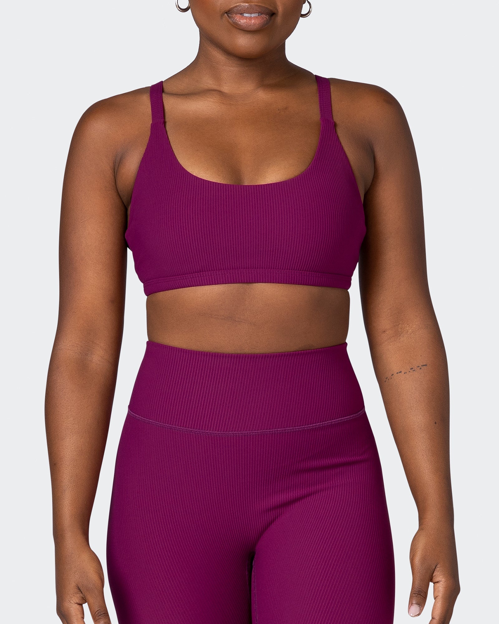 Effortless Rib Bralette - Huckleberry-Bralettes-XS-112264HUKBRY-XS-MNAPPRL19477-2-Muscle Nation