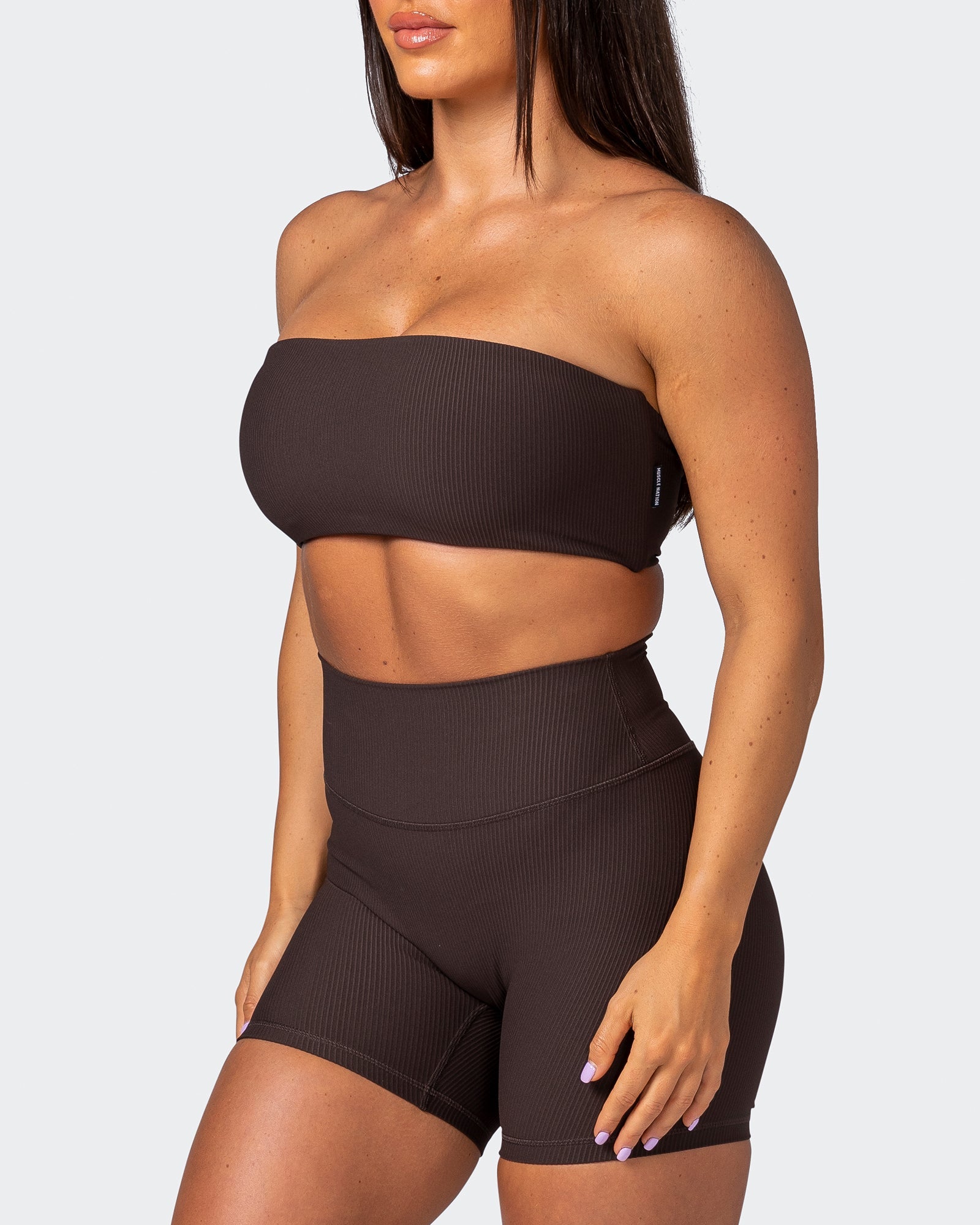 Ribbed Bandeau - Cocoa-Sports Bras-XS-112263COCOA-XS-MNAPPRL19413-3-Muscle Nation