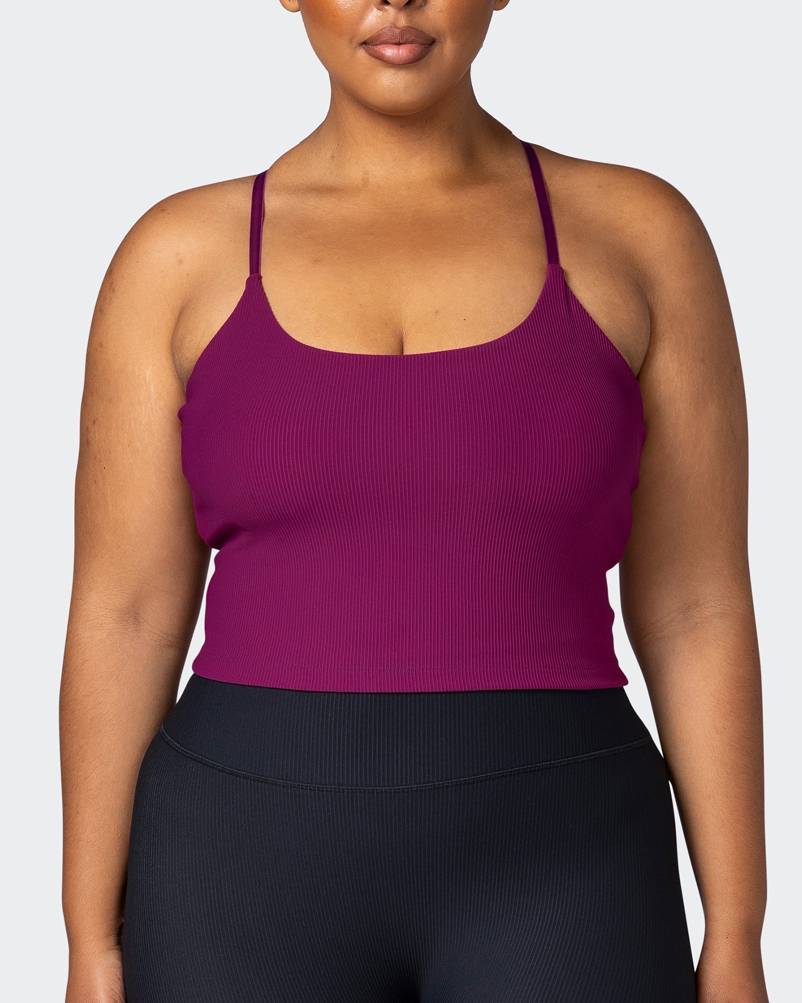 Summertime Rib Cropped Tank - Huckleberry-Singlets & Tanks-XXS-112265HUKBRY-XXS-MNAPPRL19521-2-Muscle Nation