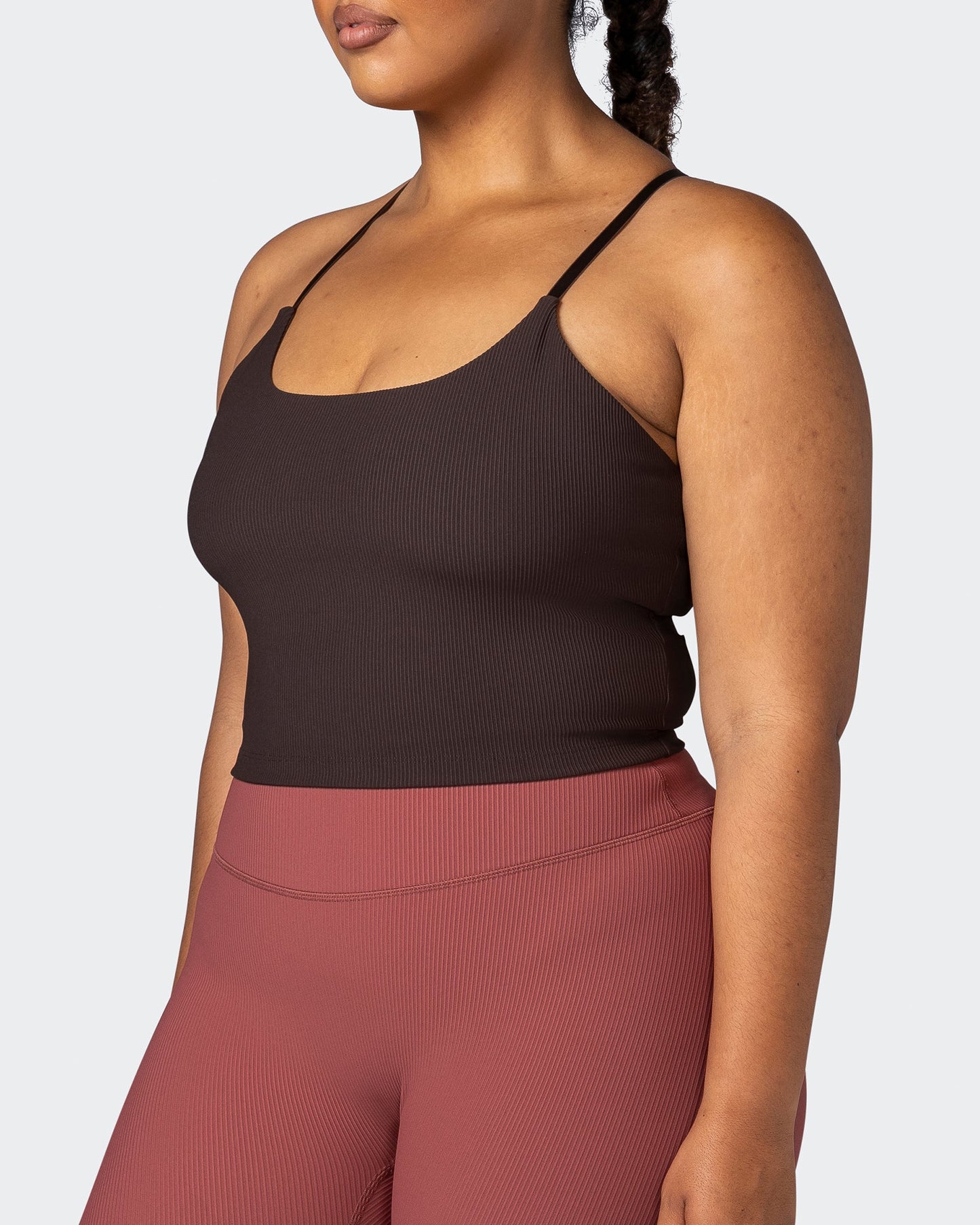 Summertime Rib Cropped Tank - Cocoa-Singlets & Tanks-XXS-112265COCOA-XXS-MNAPPRL19494-4-Muscle Nation