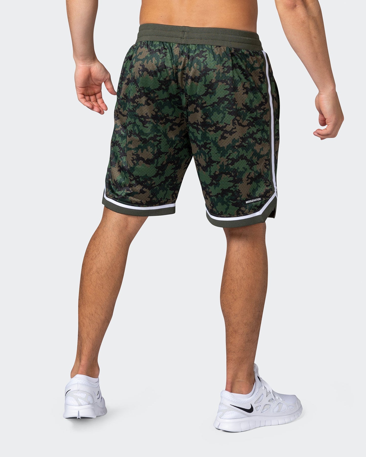 8" Basketball Shorts - Dark Khaki Camo Print-Shorts-S-112252DKCAMPR-S-MNAPPRL18563-4-Muscle Nation