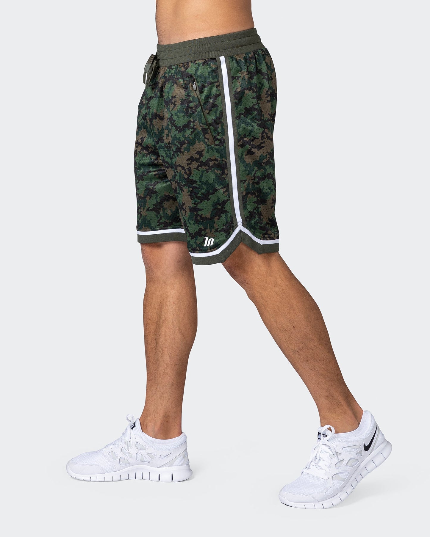 8" Basketball Shorts - Dark Khaki Camo Print-Shorts-S-112252DKCAMPR-S-MNAPPRL18563-1-Muscle Nation