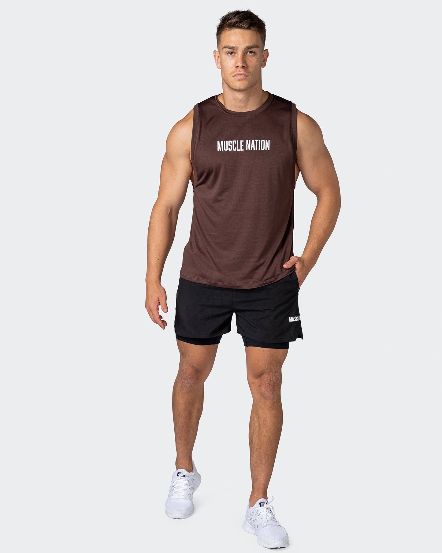 Burly Training Tank - Coffee-Singlets & Tanks-S-112257COFFEE-S-MNAPPRL18648-7-Muscle Nation