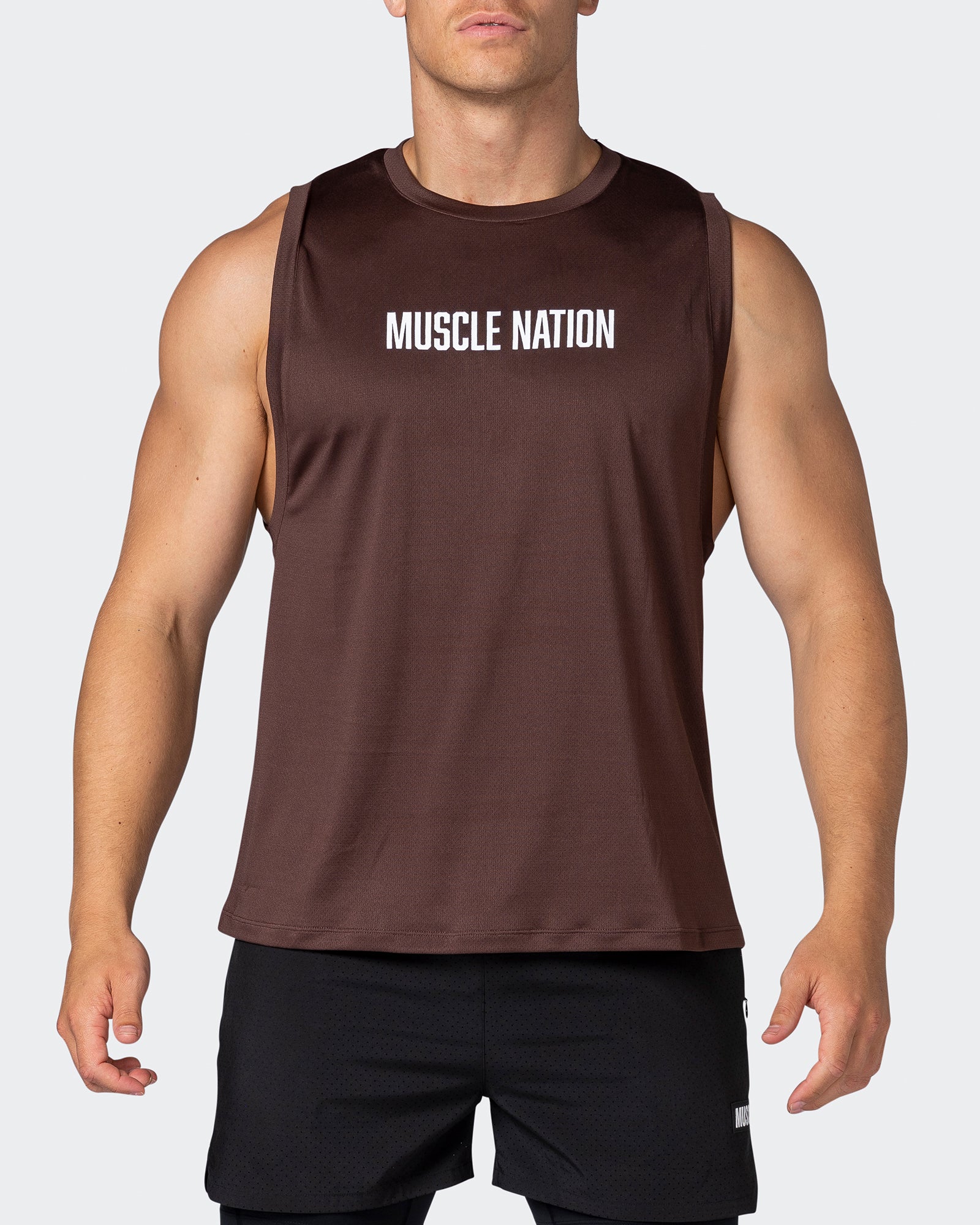 Burly Training Tank - Coffee-Singlets & Tanks-S-112257COFFEE-S-MNAPPRL18648-2-Muscle Nation